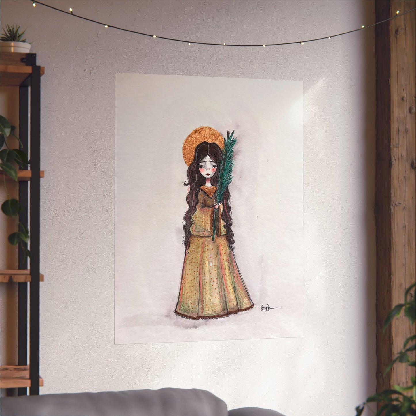 Saint Hope Poster - Hand-Drawn Art | Catholic Art Print | Faith Hope and Charity Middle Sister | Devotional Wall Art | Sanctified Solocosmo