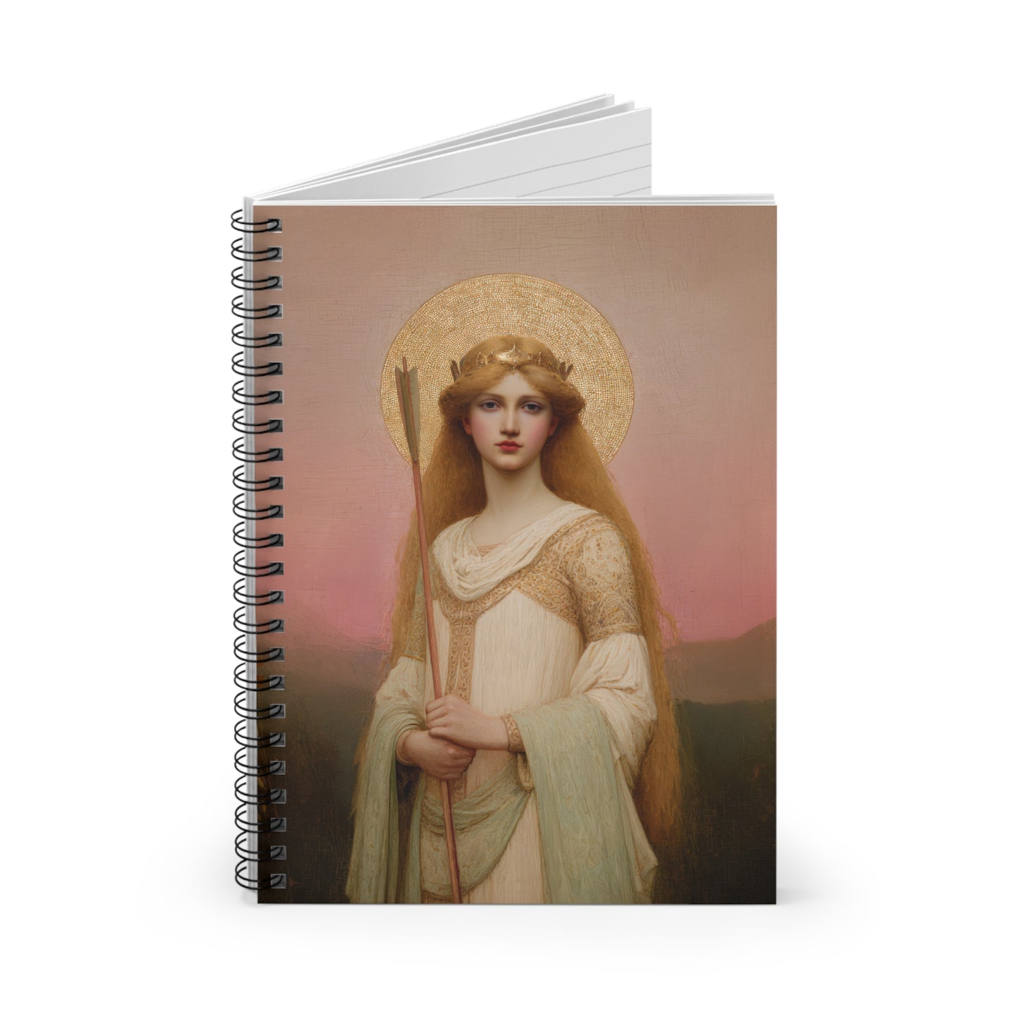 Saint Ursula - Sanctified Souls Art - Religious Based Notebook - Spiral Notebook - Prayer journal - Catholic Saint Art
