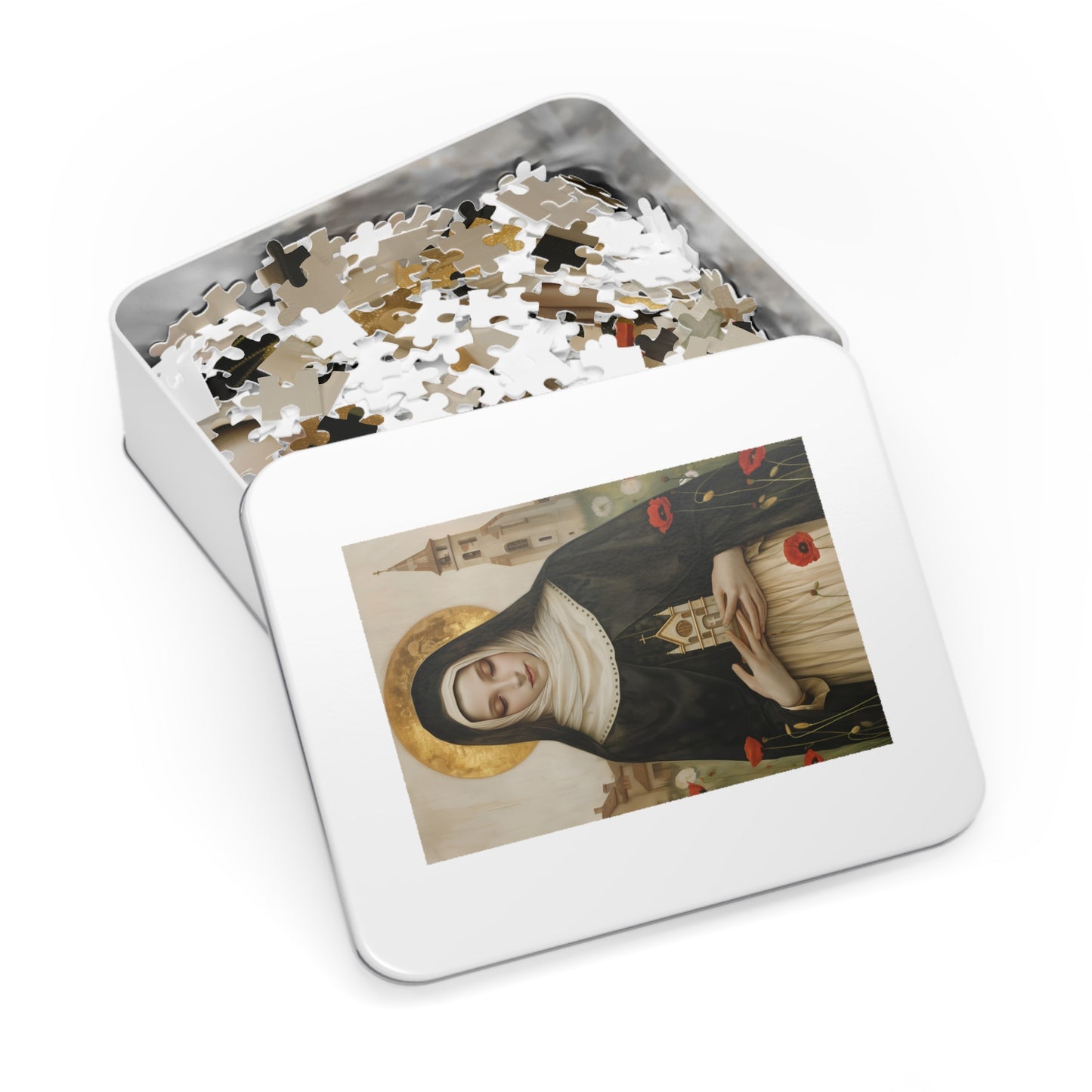 Saint Erentrude - Puzzle and Keepsake Tin - Religious (30, 110, 252, 500,1000) - Religious Catholic Puzzle Art