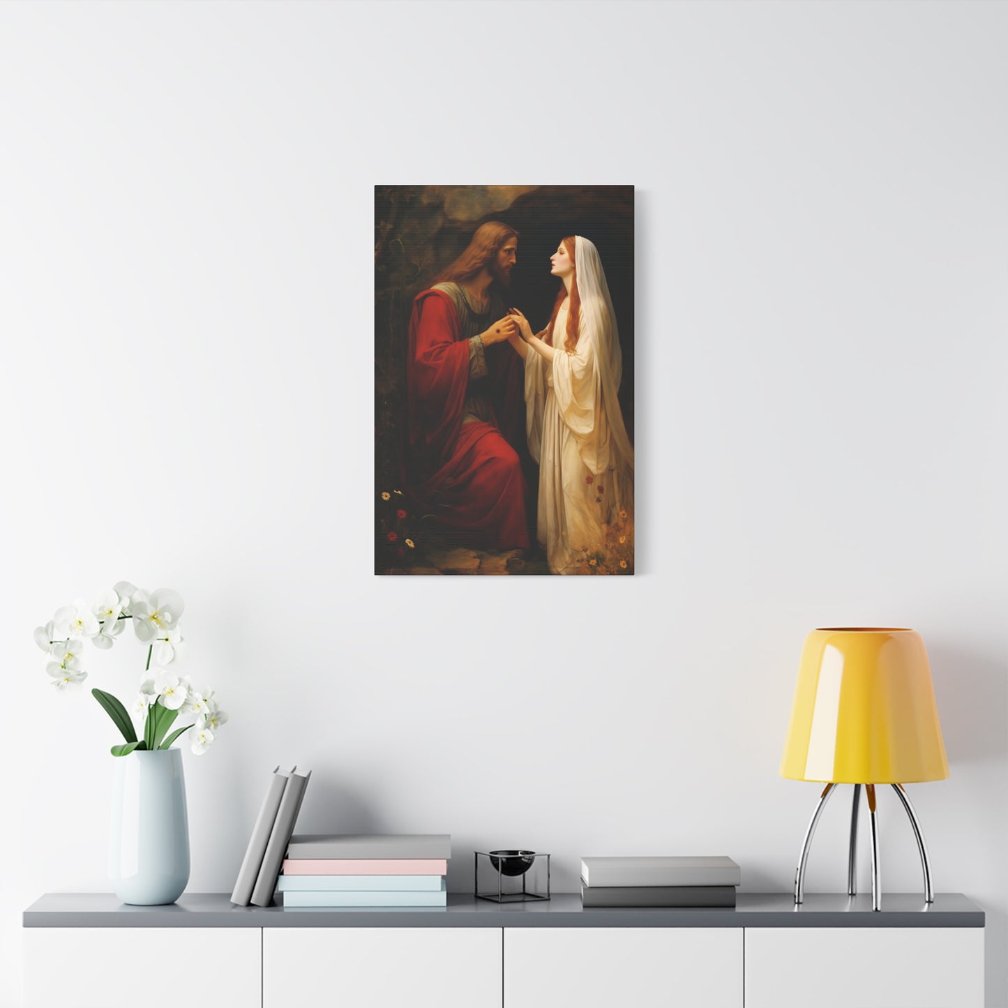 Revelation of Redemption Mary Magdalene and the Risen Christ - Gallery Wrapped Canvas - Sanctified Souls Print - Religious Art for your Home