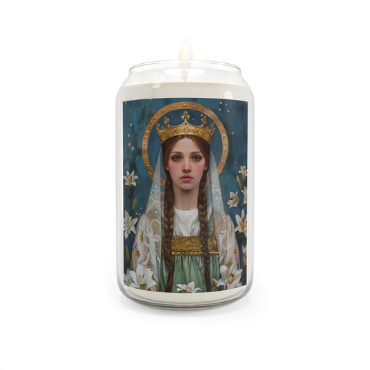 Saint Isabel of France Portrait Candle  - Scented Prayer Candle, 13.75oz - Tall Size - Religious Prayer Candle - Catholic Art