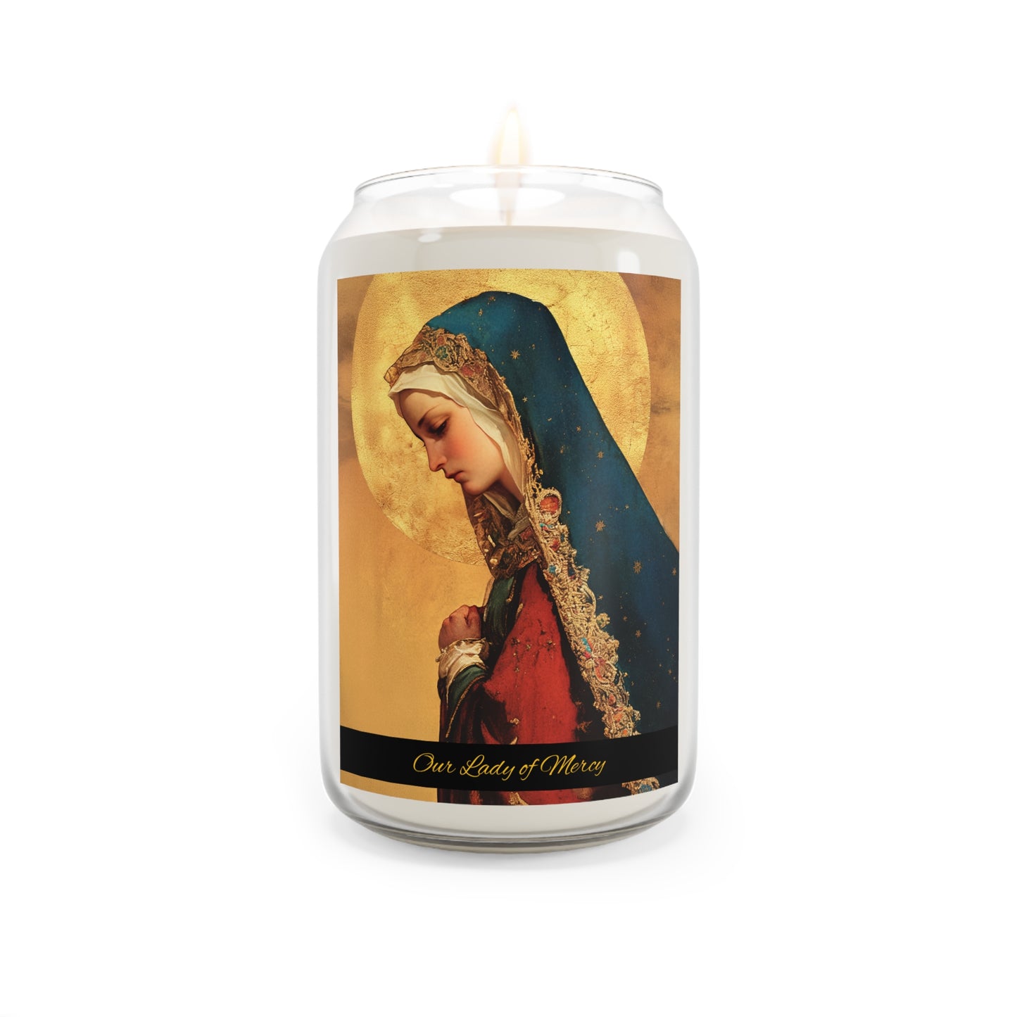 Our Lady of Mercy / Our Lady of Ransom - Scented Prayer Candle, 13.75oz -  Candle - Catholic Art - prayer room Scented Candle - Mother Mary