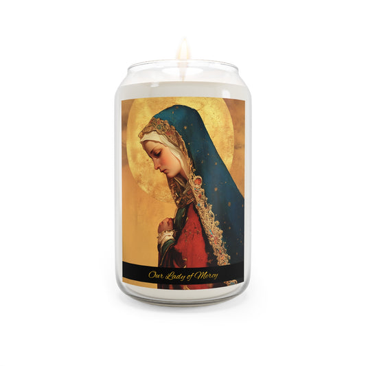 Our Lady of Mercy / Our Lady of Ransom - Scented Prayer Candle, 13.75oz -  Candle - Catholic Art - prayer room Scented Candle - Mother Mary