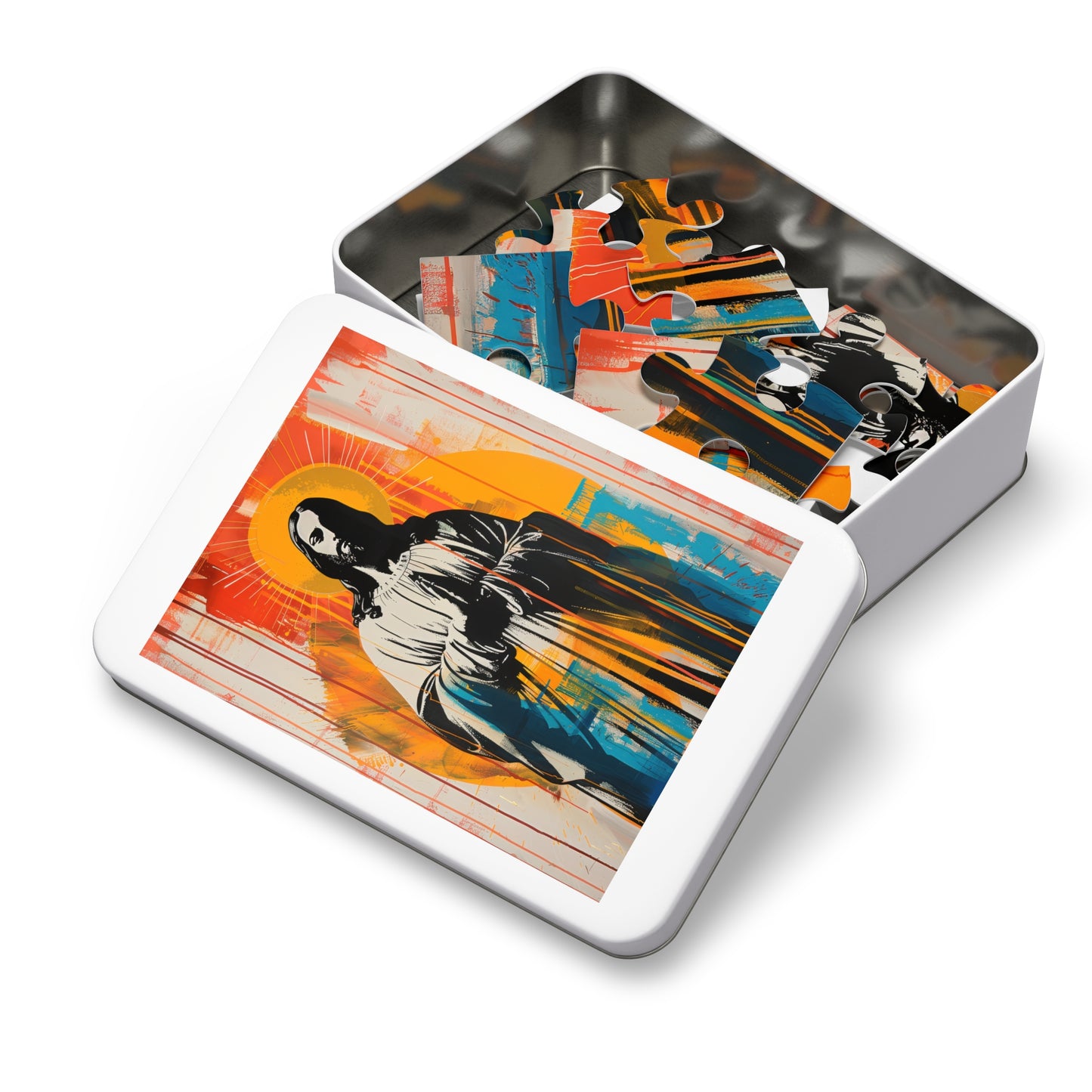 Jesus, King of Peace and Light - Puzzle and Keepsake Tin - Religious (30, 110, 252, 500,1000) - Religious Puzzle - Christ Mixed Media Art