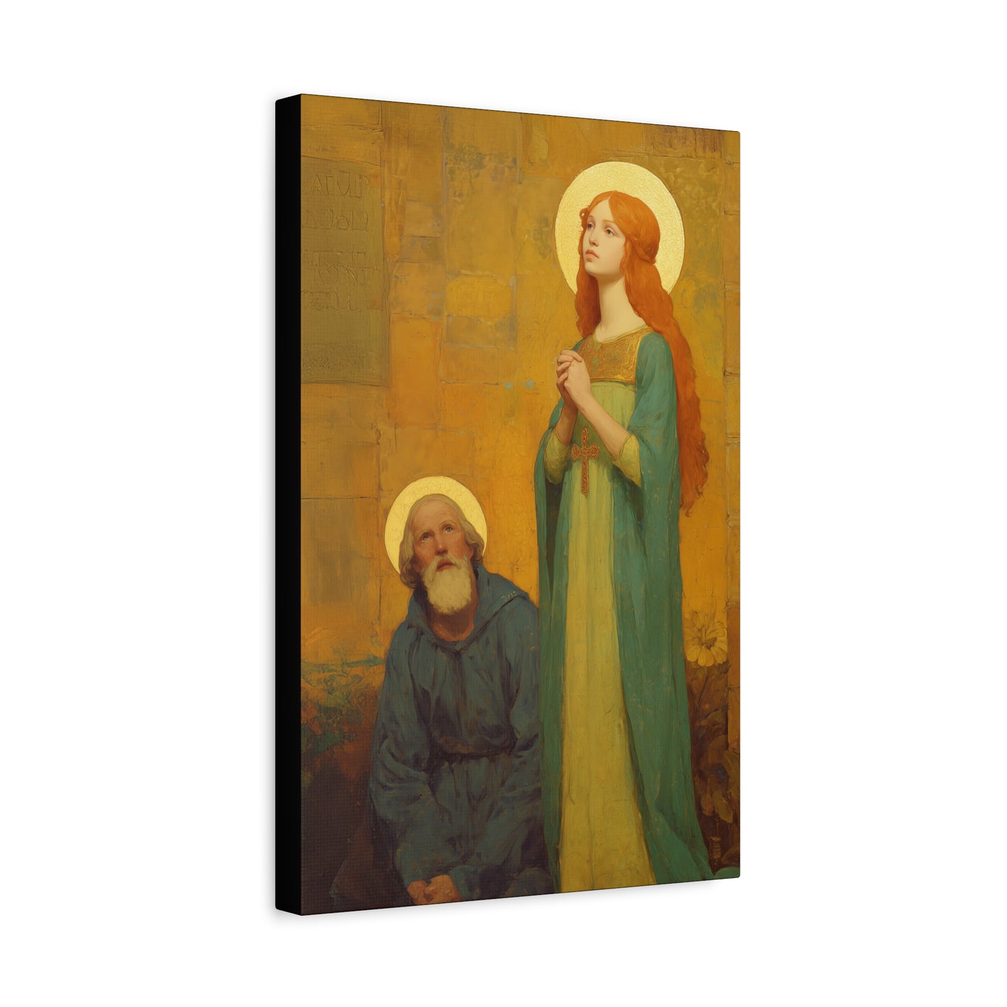 Saints Justina and Cyprian - Multiple Sizes - Catholic Home art - Museum Wrapped Canvas - Sanctified Souls Print - Catholic Martyr Art