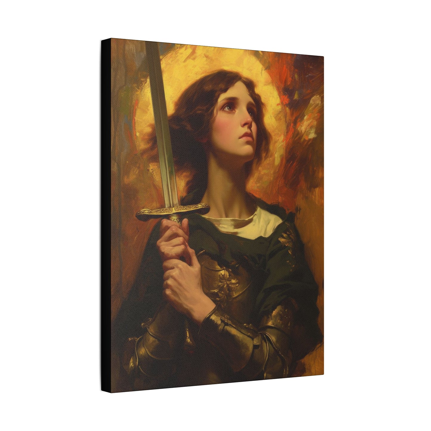 Portrait of Saint Joan of Arc - Museum Wrapped Canvas - Sanctified Souls Print - Religious Art for your Home