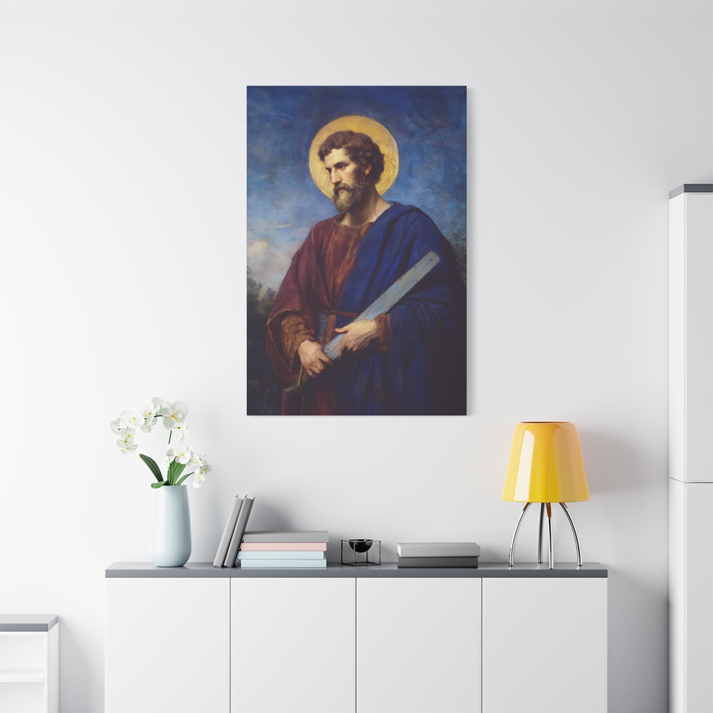 Saint Simon the Apostle  - Gallery Wrapped Canvas - Print - Religious Art for your Home - Catholic Art