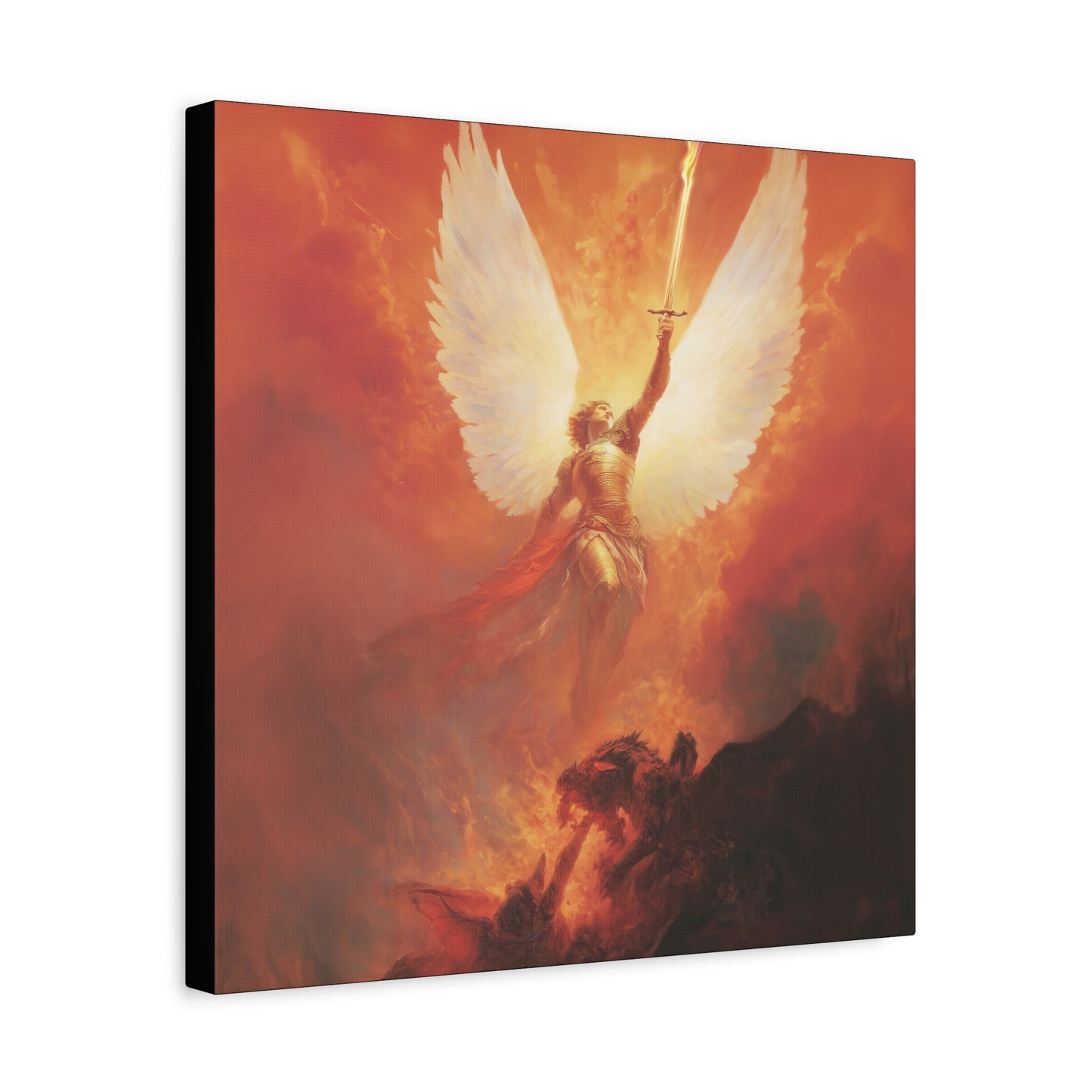 Saint Michael the Archangel -  Museum Wrapped Canvas - Sanctified Souls Print - Religious Art for your Home - Angel Art - Religious