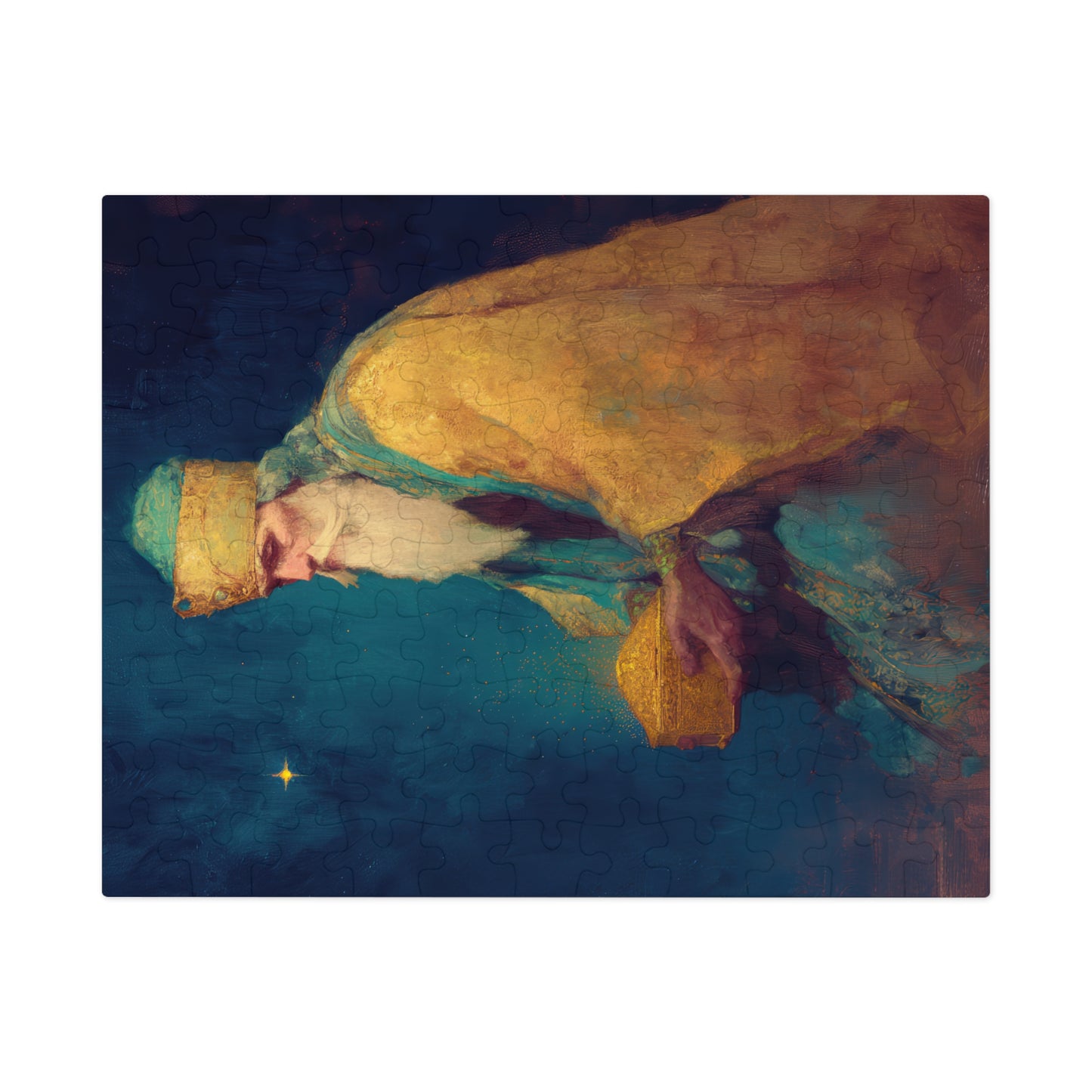 Caspar and the Offering of Worship - 3 Wise Men - Puzzle and Keepsake Tin - Religious Jigsaw Puzzle (30, 110, 252, 500,1000-Piece)