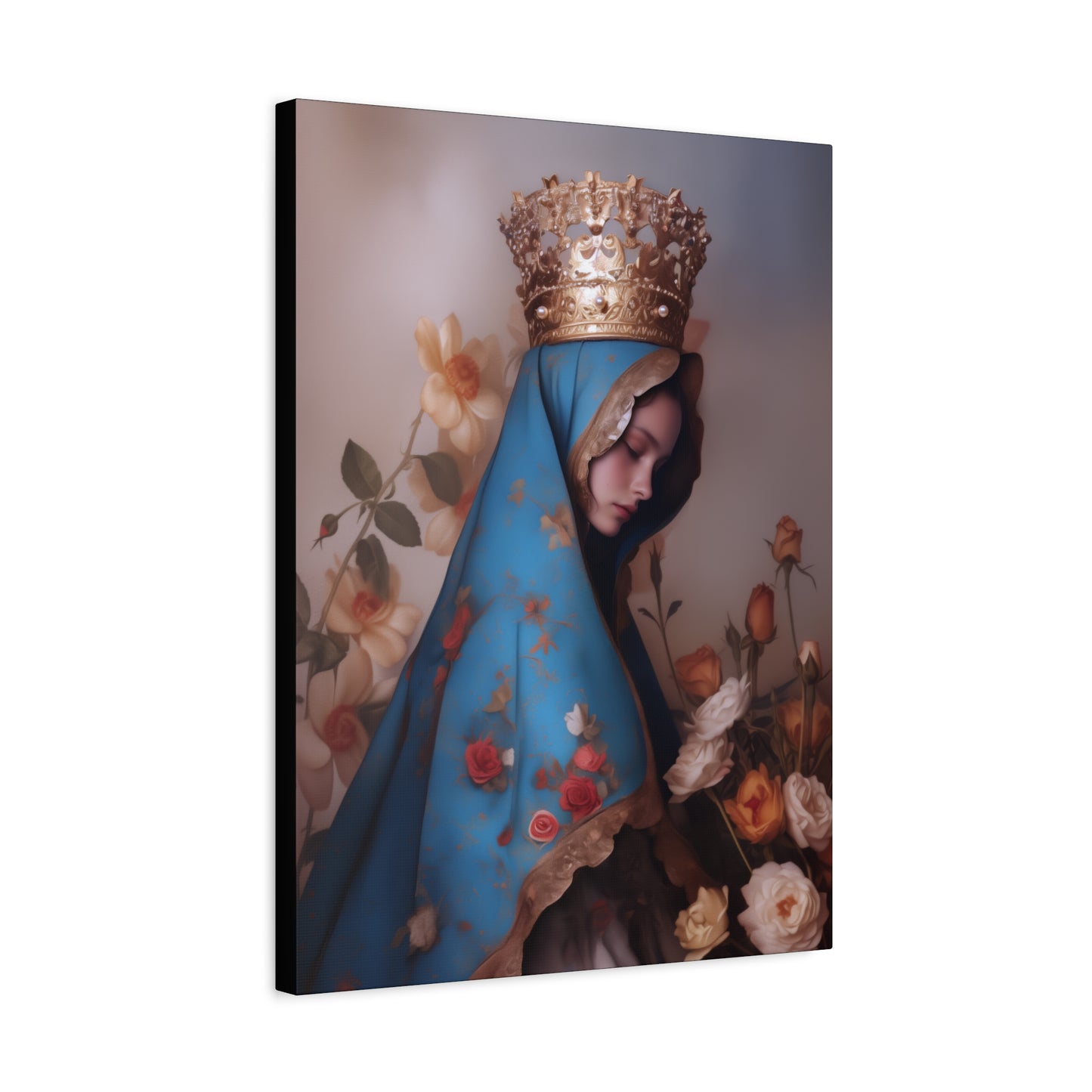 Our Lady of the Roses - Gallery Wrapped Canvas - Print - Religious Art for your Home - Catholic Art