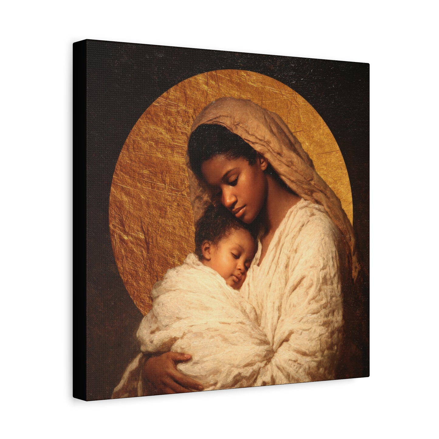 Our Lady of the Manger - Mother Mary and the Christ Child - Gallery Wrapped Canvas - Print - Religious Art for your Home - Catholic
