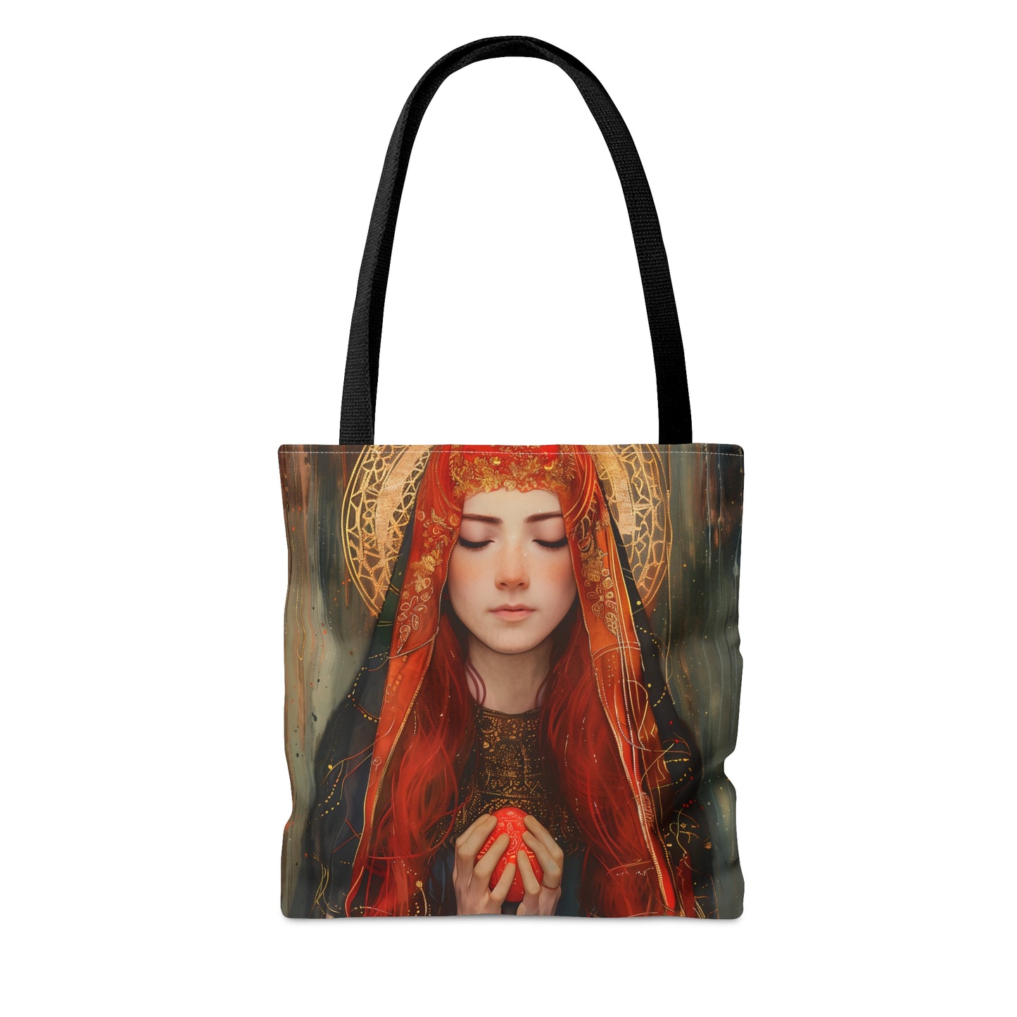 Devotion of Mary Magdalene - Saint Mary Magdalene and the Red Easter Egg Tote Bag - Large Medium Small Faith Art Bag - Catholic Faith Purse