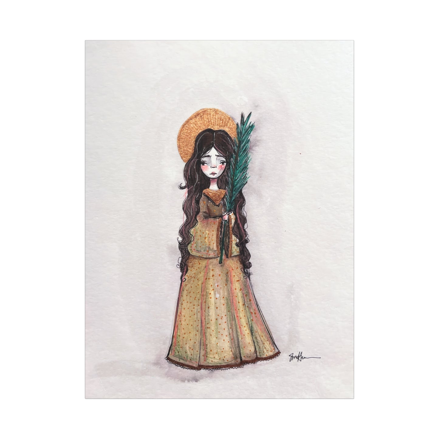 Saint Hope Canvas - Hand-Drawn Art | Catholic Canvas Print | Faith Hope and Charity Middle Sister | Sacred Art |  Devotional Artwork