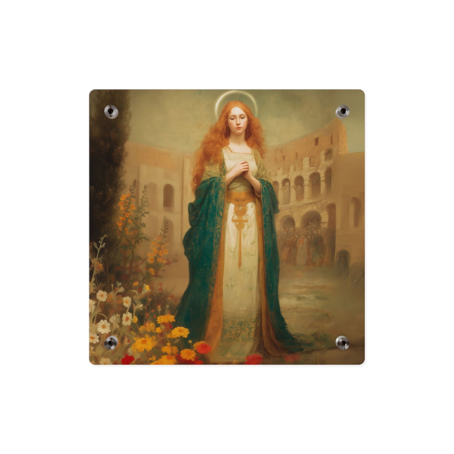 Saint Justina Wall Art Panel - Ready to Hang Acrylic Print - Catholic Saint Art - Patron Saint Print - Martyr Art