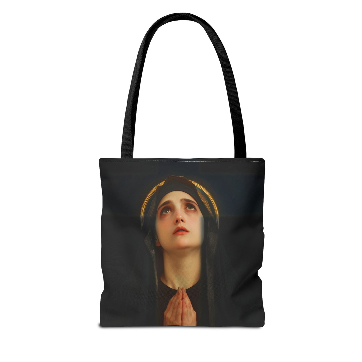 Our Lady of the Cross - Mother Mary  - Our Lady of the Crucifix - Marian Art - Tote Bag - Large Medium Small Faith Art Bag - Tote Purse