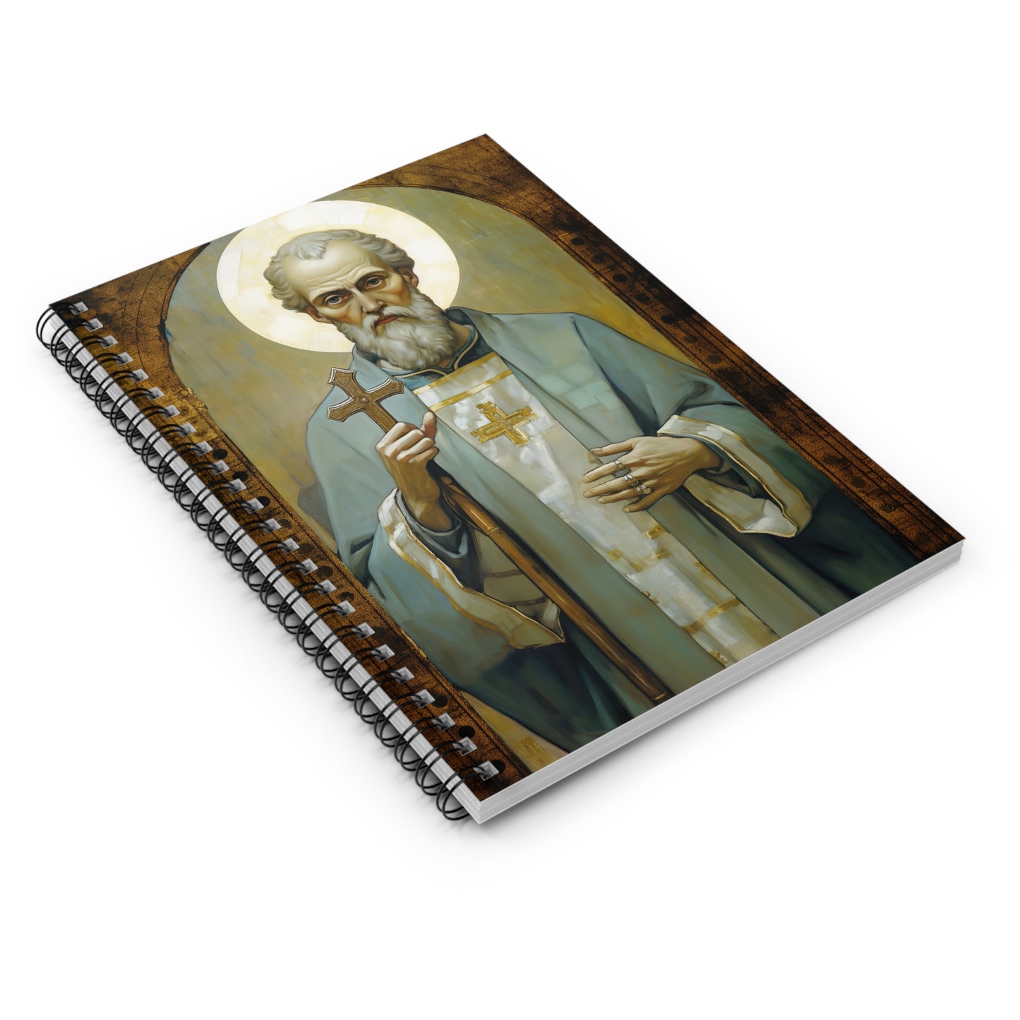 Saint Peter Chrysologus Journal - Sanctified Souls Art - Religious Based Notebook - Spiral Notebook - Ruled Line