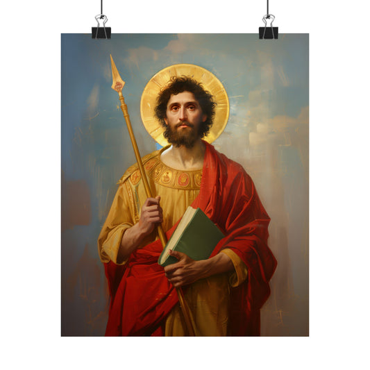 Saint Thomas the Apostle Poster Print - Sanctified Souls Print - Multiple Sizes - Premium Posters - Catholic Art - Religious Home Decor