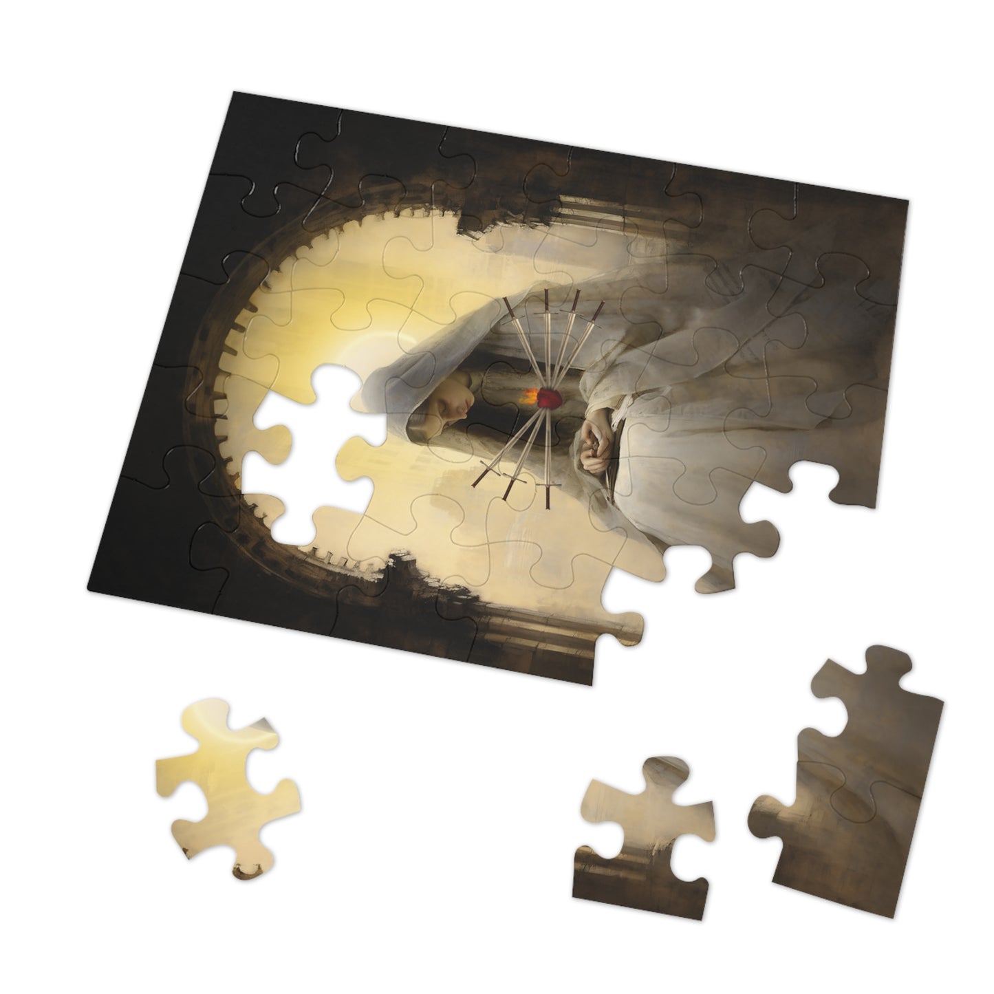 Our Lady of Sorrows Puzzle and Keepsake Tin - Religious Jigsaw Puzzle (30, 110, 252, 500,1000-Piece) - Our Lady of Sorrows