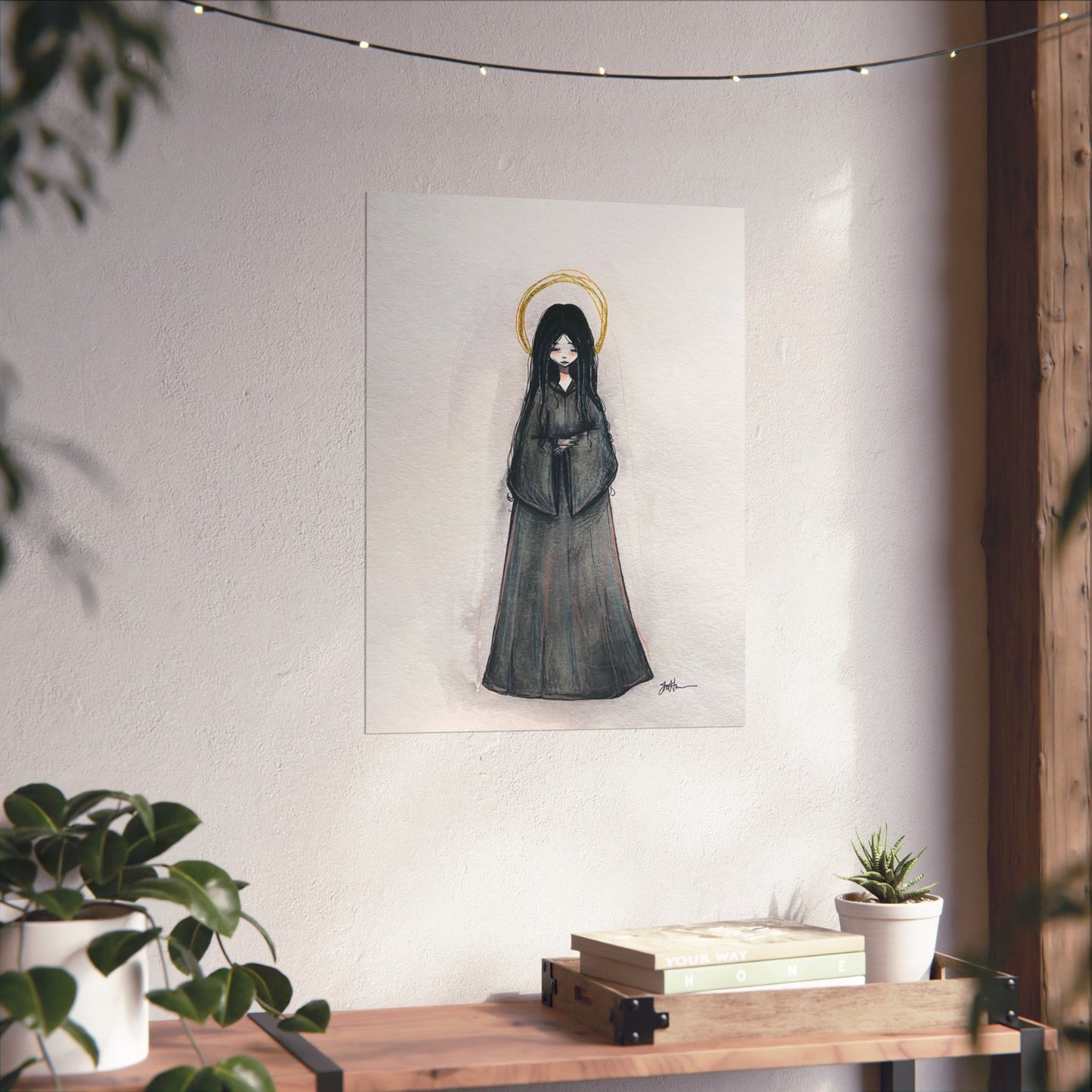 Blessed Mary Magdalen Kiota Hand-Drawn Catholic Art Print | Martyrs of Japan Devotional Wall Art | Sanctified Solocosmo Religious Poster