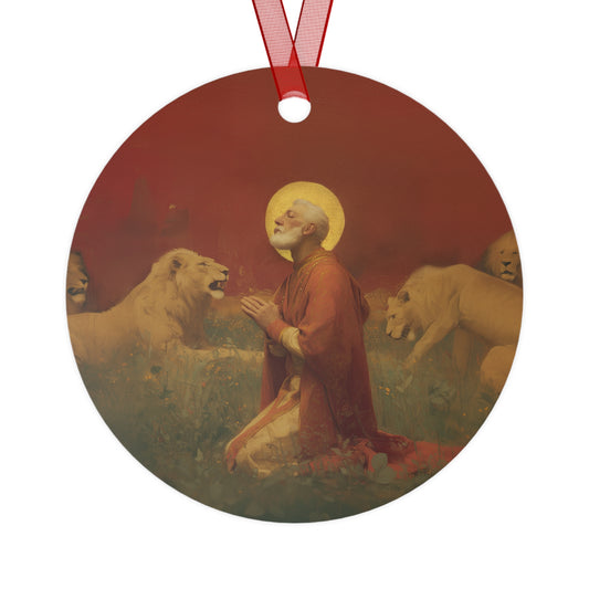 Saint Ignatius of Antioch Metal Ornament - Religious Holiday Christmas Ornament and Keepsake - Prayer Ornament