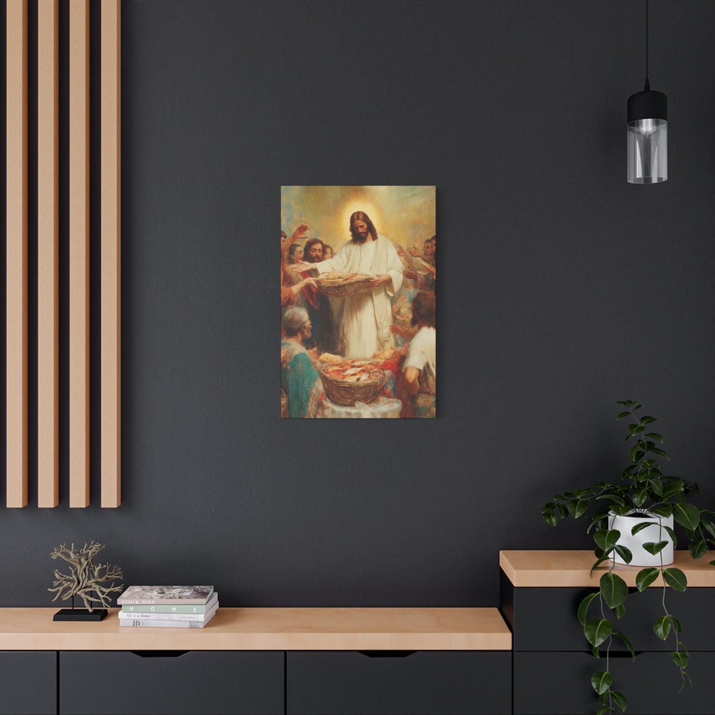 The Quiet Multiplication of Love : Loaves and Fishes - Gallery Wrapped Canvas - Print - Religious Art for your Home - Catholic Art