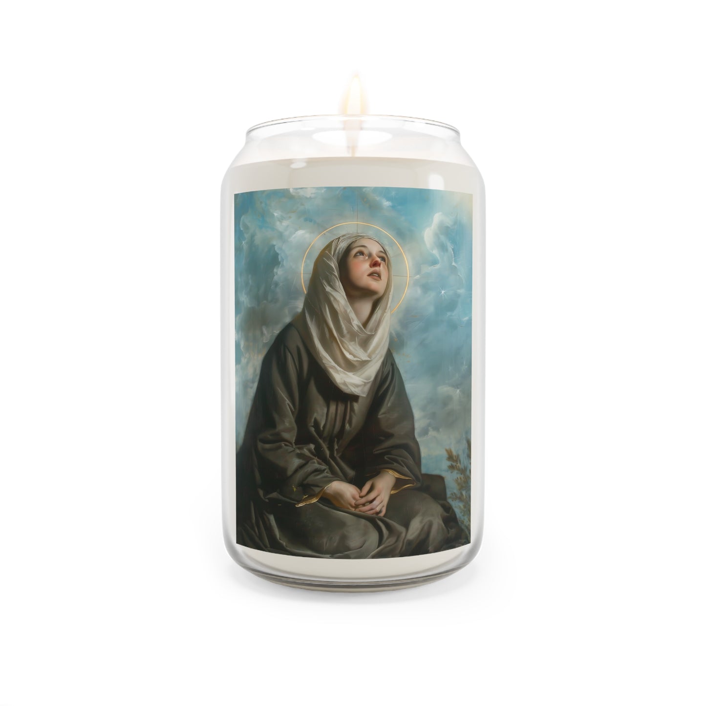 Saint Margaret of Cortona Candle - Scented Prayer Candle, 13.75oz - Tall Size - Religious Candle - Catholic Art - Religious Gift