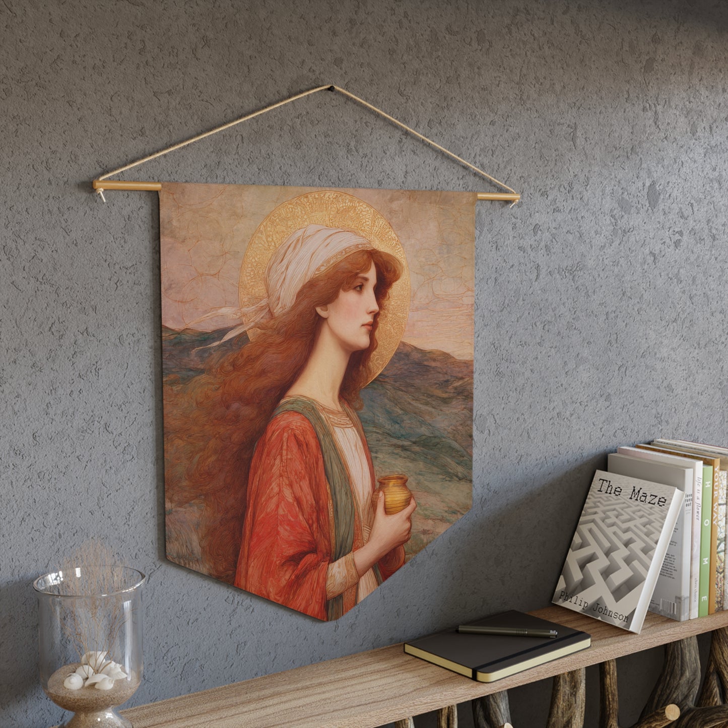 Saint Joanna  - Wall Banner / Wall Hanging - Christian Art - Prayer room - 18" x 21"