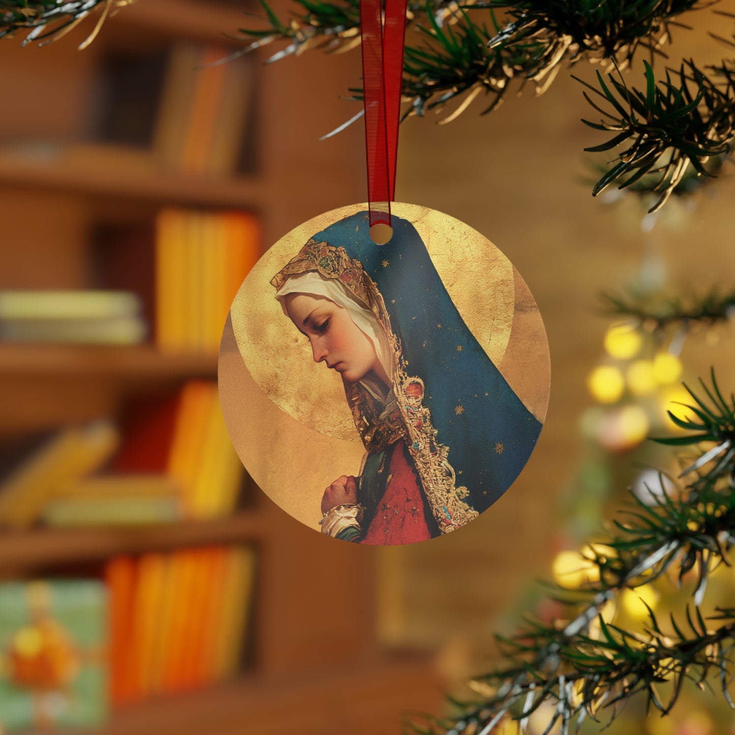 Our Lady of Mercy / Our Lady of Ransom Metal Ornament - Religious Holiday Christmas Ornament and Keepsake - Prayer Ornament - Catholic Gift