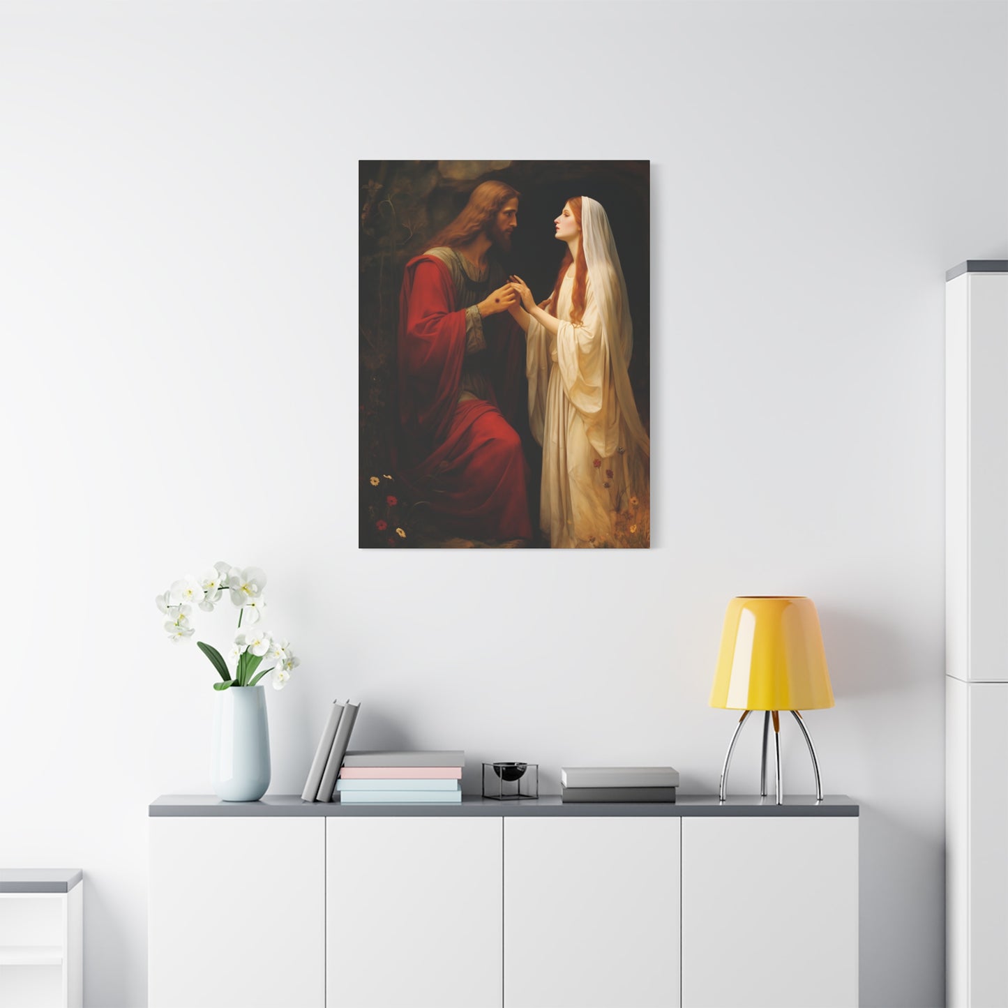 Revelation of Redemption Mary Magdalene and the Risen Christ - Gallery Wrapped Canvas - Sanctified Souls Print - Religious Art for your Home