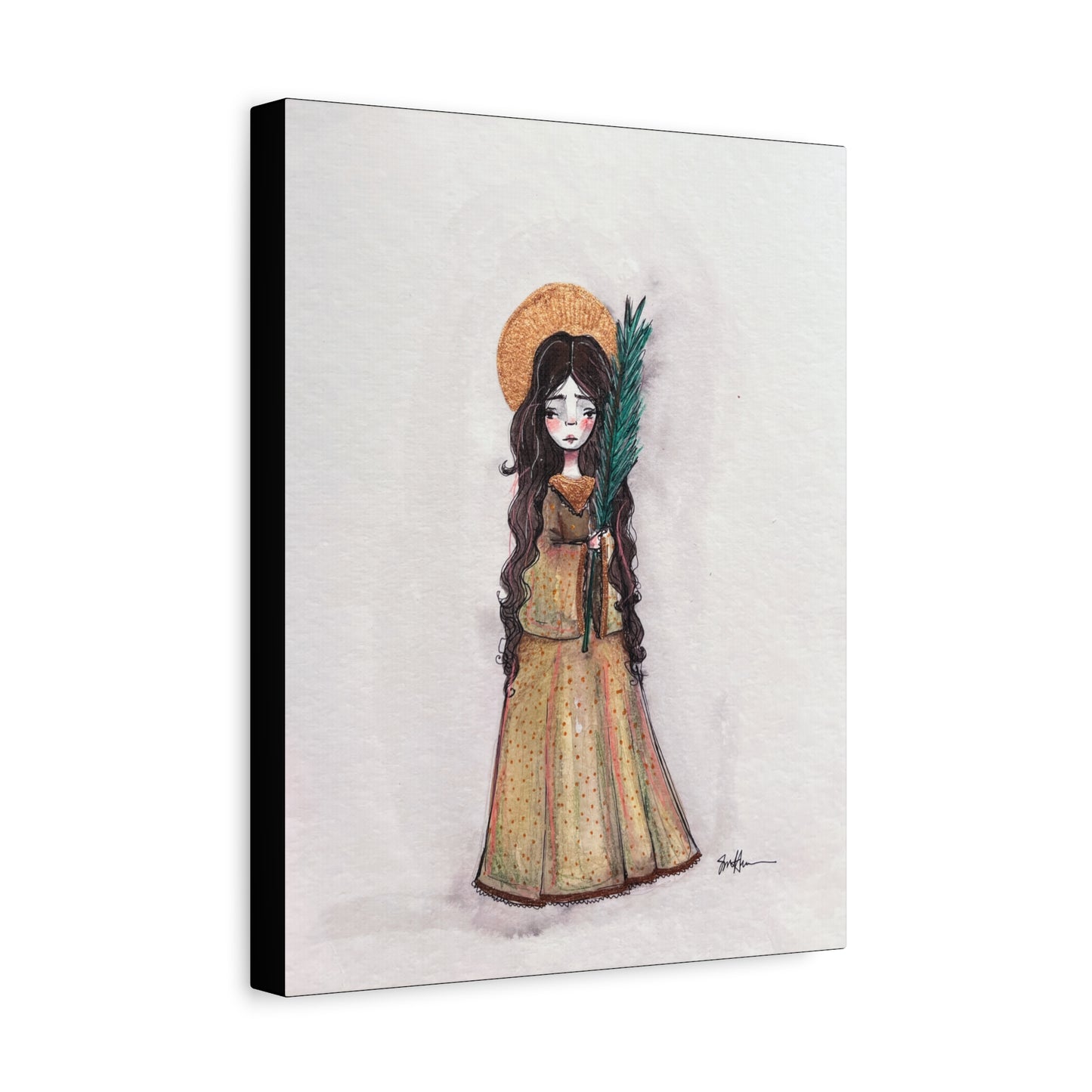 Saint Hope Canvas - Hand-Drawn Art | Catholic Canvas Print | Faith Hope and Charity Middle Sister | Sacred Art |  Devotional Artwork
