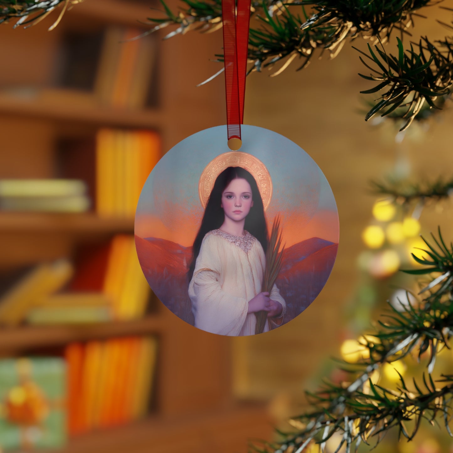 Saint Hope Metal Ornament - Religious Holiday Christmas Ornament and Keepsake - Prayer Ornament - Catholic Christmas Gift