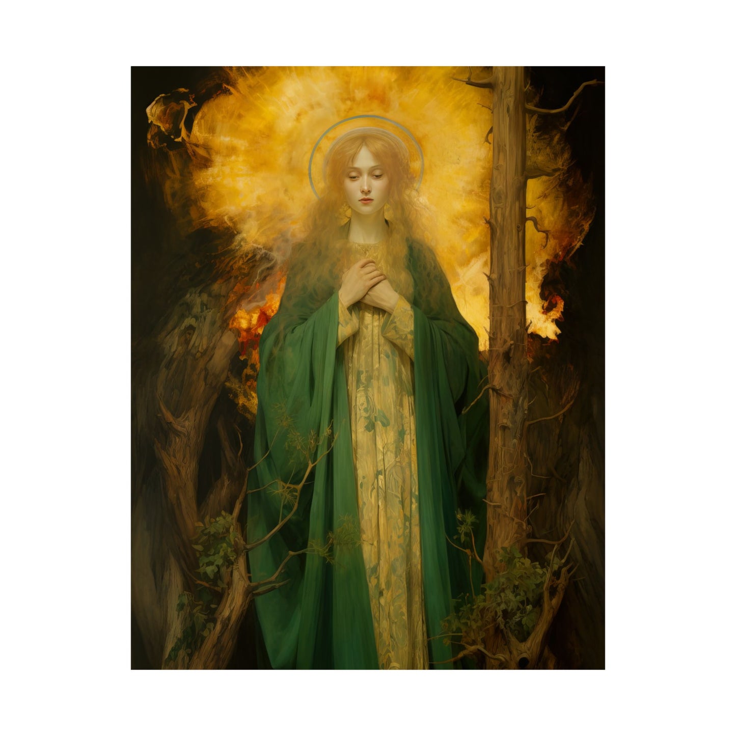 Saint Afra - Sanctified Souls Print - Multiple Sizes - Premium Matte Vertical Posters - Catholic Art - Religious Poster