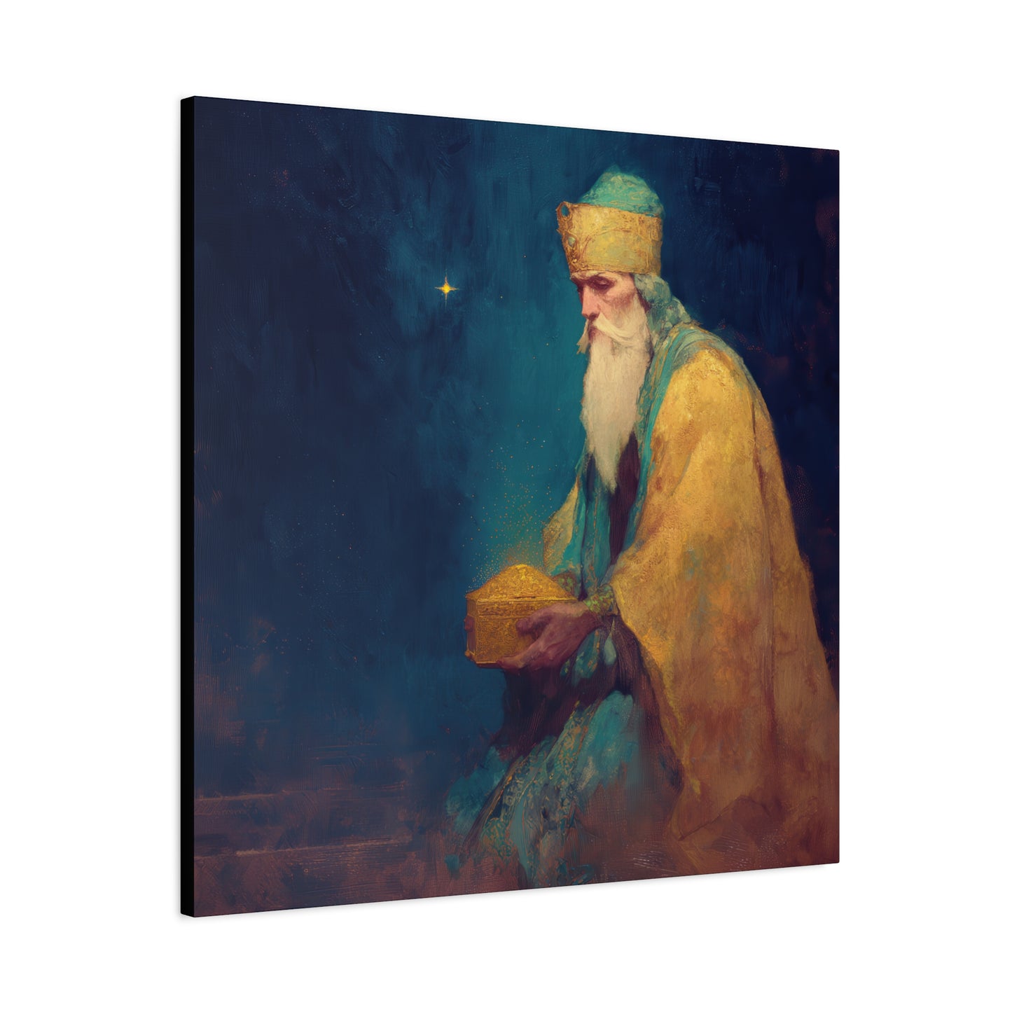 Caspar and the Offering of Worship - 3 Wise Men - Gallery Wrapped Canvas - Print - Religious Art for your Home - Catholic