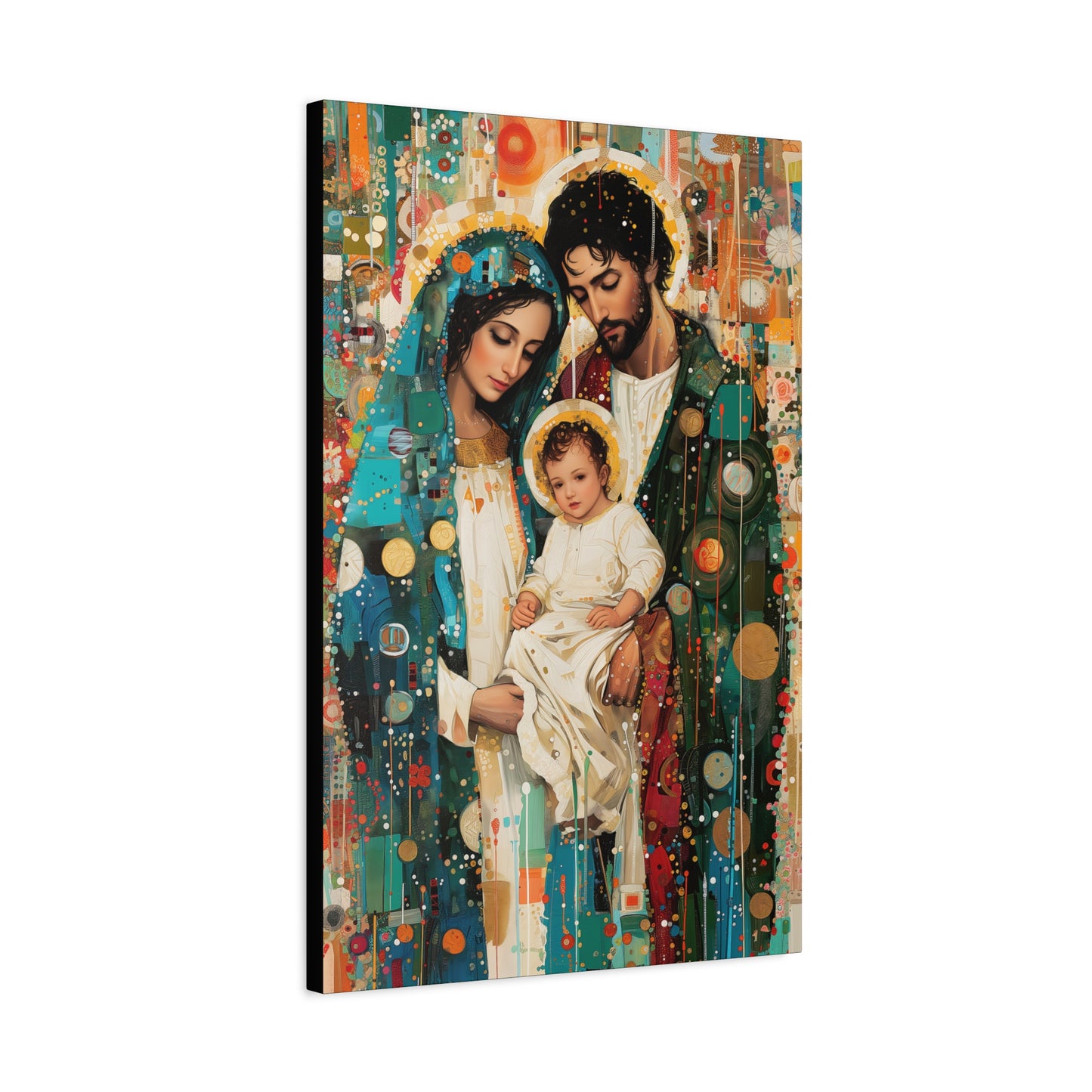 Eternal Light - Mary, Joseph, and the Christ Child - Museum Wrapped Canvas - Sanctified Souls Print - Religious Art - Holy Family Art