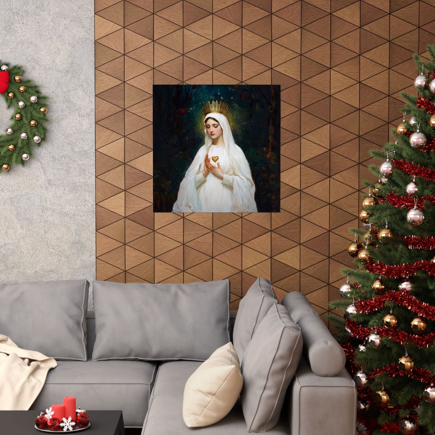 Our Lady of Beauraing - Our Lady of the Golden Heart - Marian Art - Sanctified Souls Print - Multiple Sizes - Premium Vertical Posters