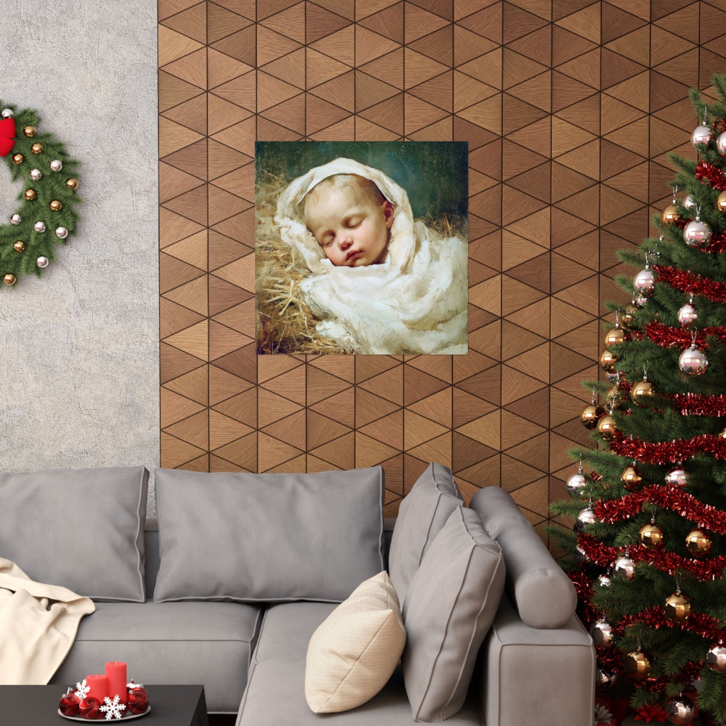 The Christ Child Resting in the Silence of the Manger - Sanctified Souls Print - Multiple Sizes - Premium Matte Vertical Posters