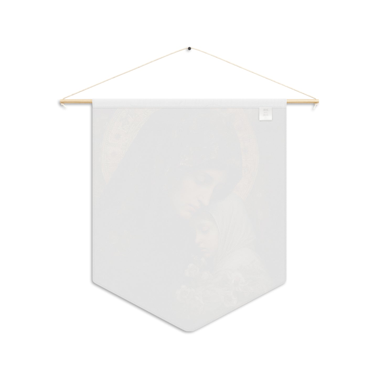 Mary, Mother of God - Protectress of Families Pennant / Banner / Wall Hanging - Prayer room art - 18" x 21" - Catholic Gift