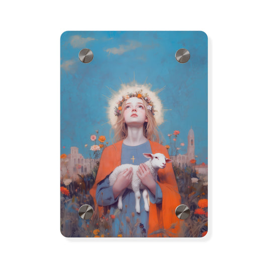 Saint Agnes of Rome Wall Art Panel - Ready to Hang Acrylic Print - Catholic Saint Art - Patron Saint Print - No Frame needed