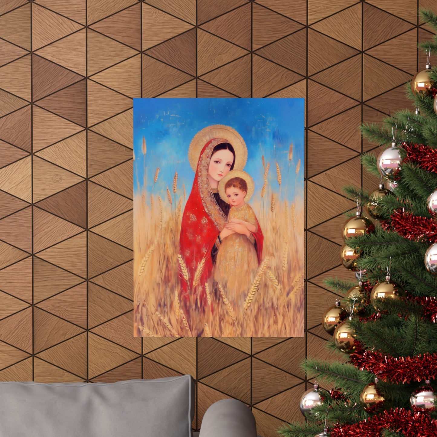 Our Lady of the Harvest - Sanctified Souls Print - Multiple Sizes - Premium Posters - Catholic Art - Christian Home