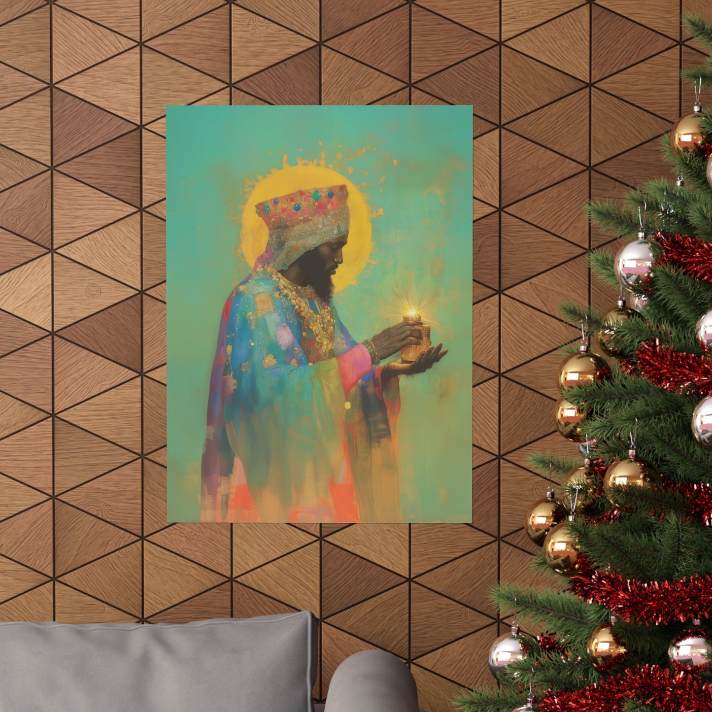 Balthazar and the Gift of Foretold Sorrow - 3 Wise Men - Sanctified Souls Print - Multiple Sizes - Premium Matte Vertical Posters