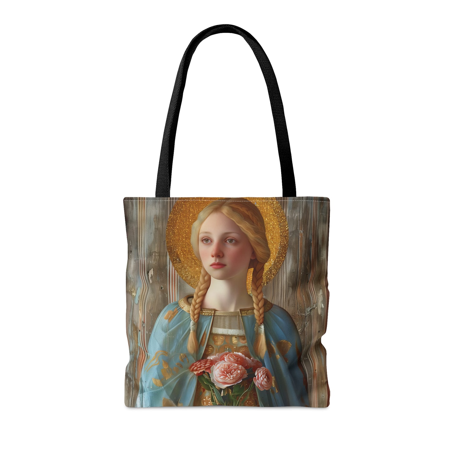 Saint Fina Tote Bag - Purse - Three sizes - Large Medium Small Faith Art Bag - Catholic faith carry-all purse - Double Sided
