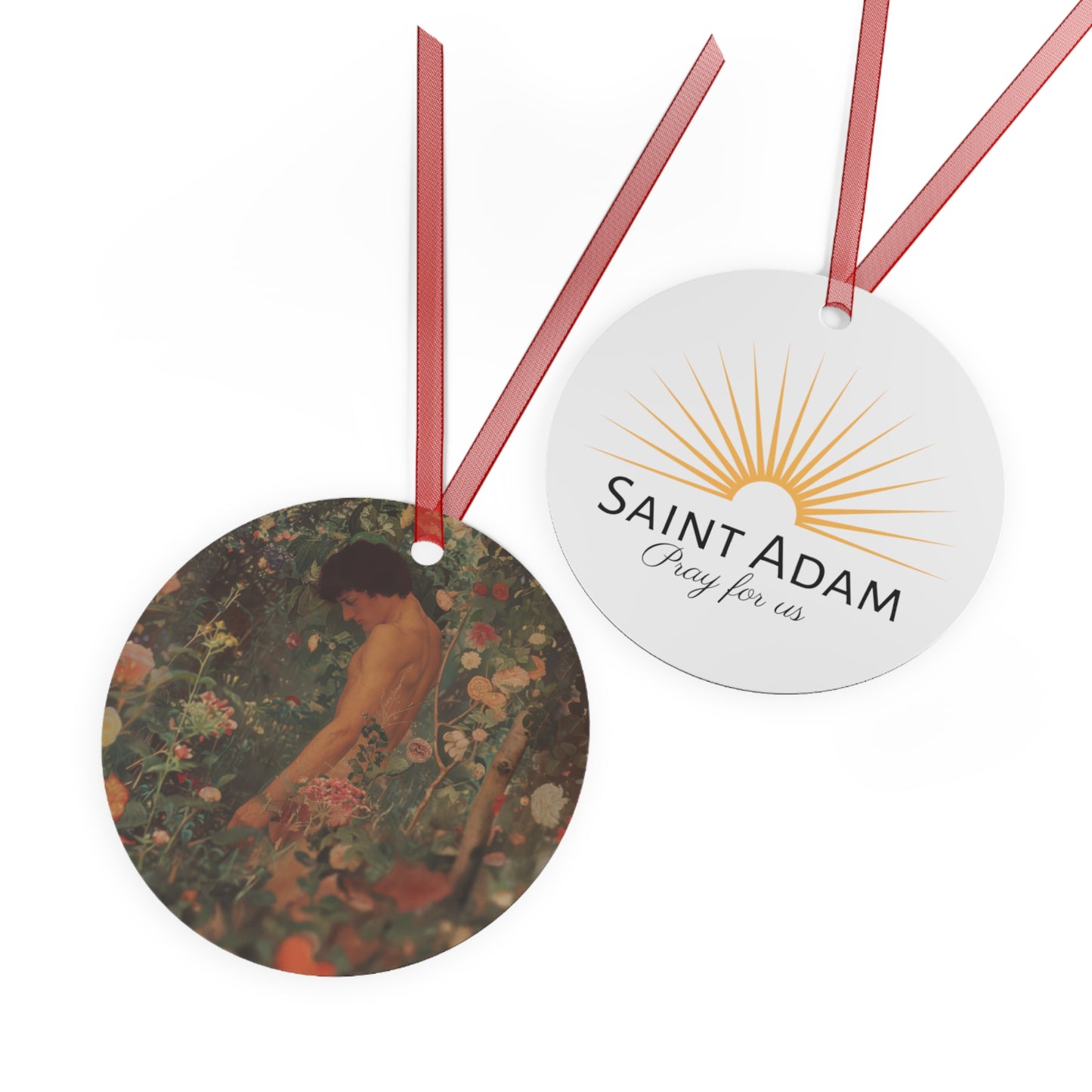 Saint Adam Metal Ornament - Religious Holiday Christmas Ornament and Keepsake - Prayer Ornament