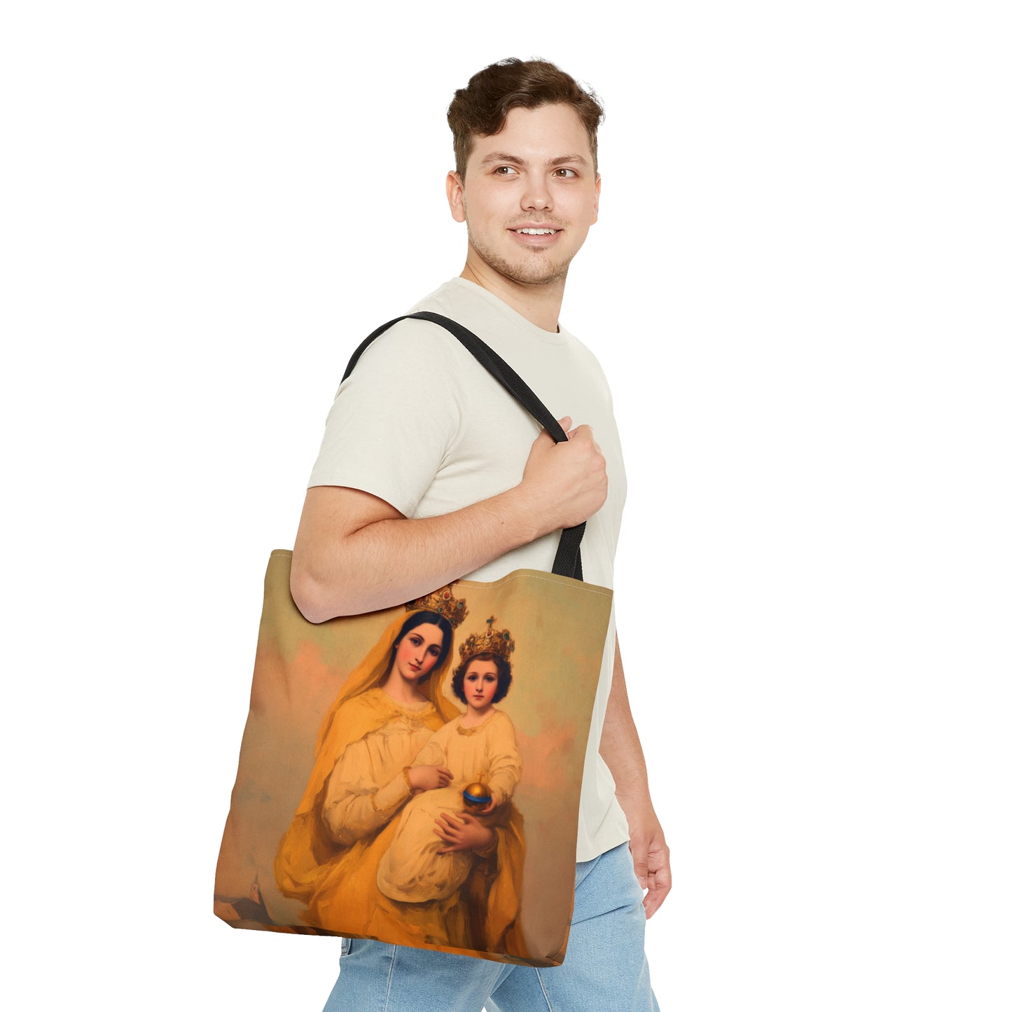 Our Lady of Prompt Succor - Tote Bag - Large Medium Small Faith Art Bag - Re usable Tote Purse - Double Sided