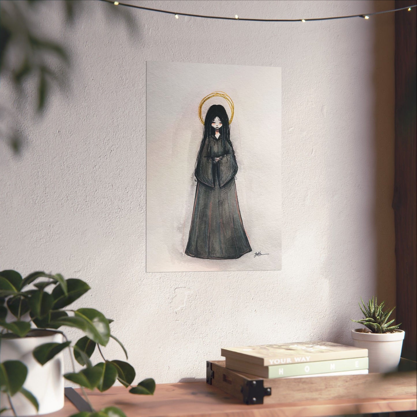 Blessed Mary Magdalen Kiota Hand-Drawn Catholic Art Print | Martyrs of Japan Devotional Wall Art | Sanctified Solocosmo Religious Poster