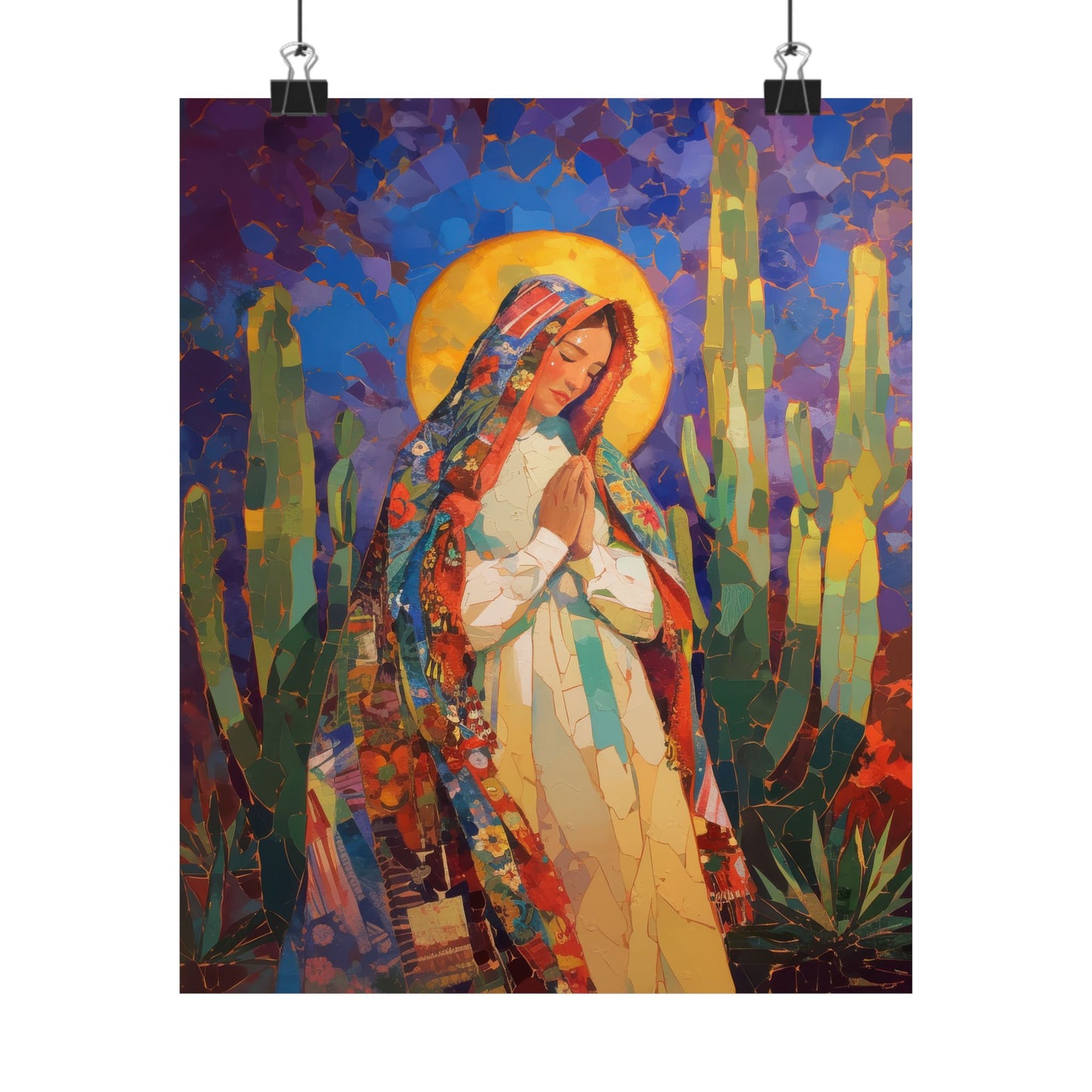 Radiant Light of Our Lady of Guadalupe Poster Print - Sanctified Souls Print - Multiple Sizes - Premium Posters - Catholic Art