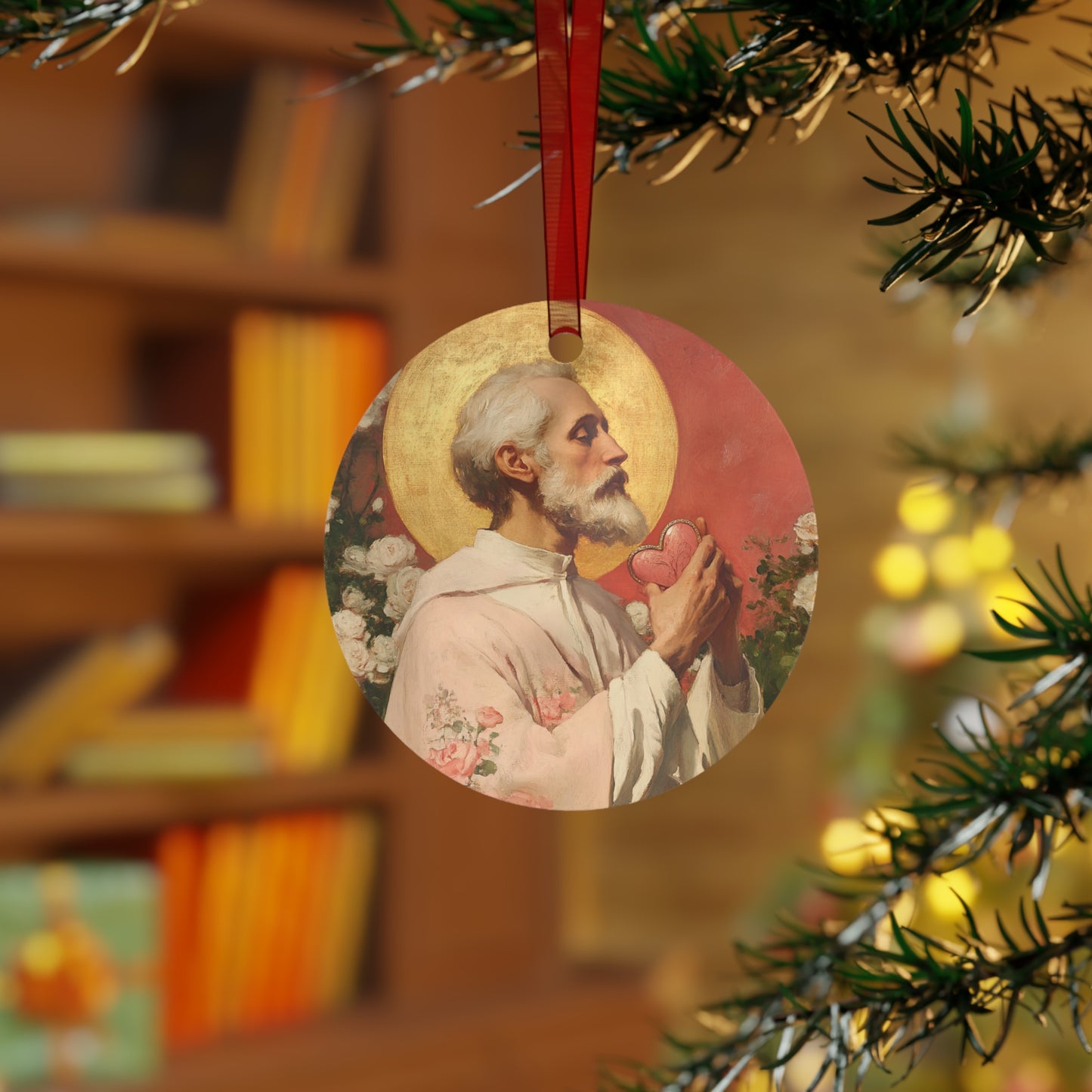 Saint Valentine Metal Ornament - Religious Holiday Christmas Ornament and Keepsake - Prayer Ornament - Catholic Gift
