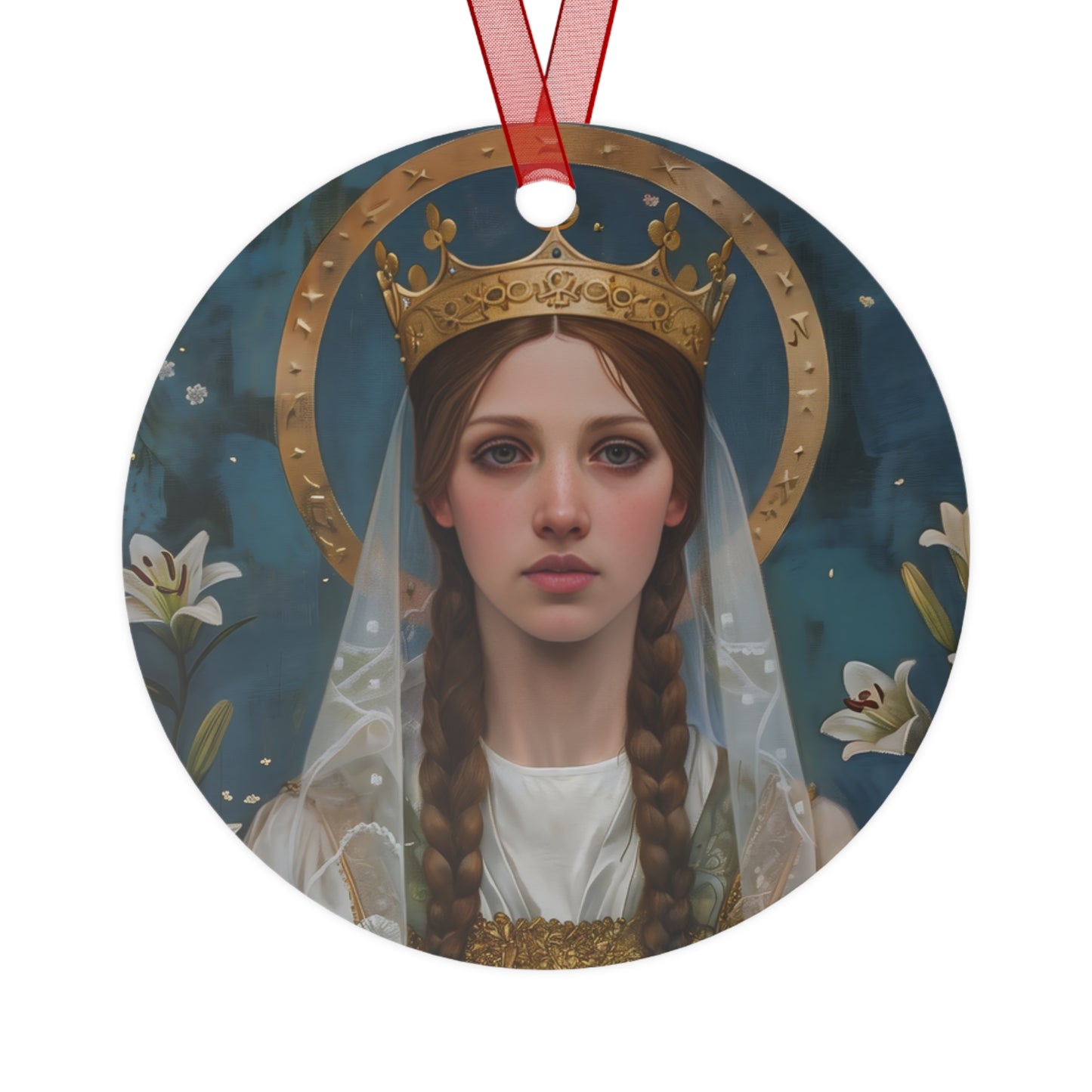 Saint Isabelle of France Metal Ornament - Religious Holiday Christmas Ornament and Keepsake - Prayer Ornament