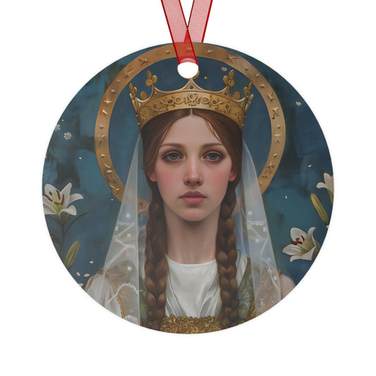 Saint Isabelle of France Metal Ornament - Religious Holiday Christmas Ornament and Keepsake - Prayer Ornament