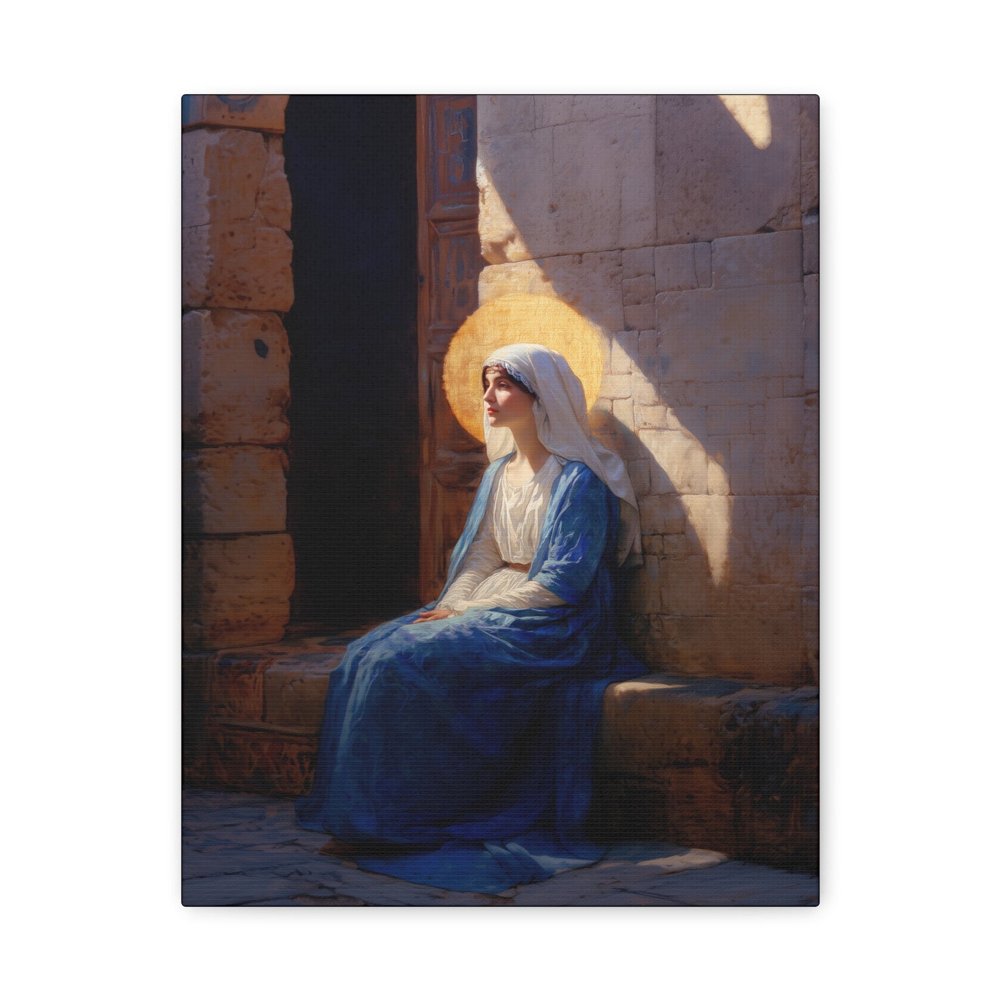 The Quiet Fiat That Split the Darkness, Mary's Yes - Gallery Wrapped Canvas - Print - Religious Art for your Home - Catholic Art