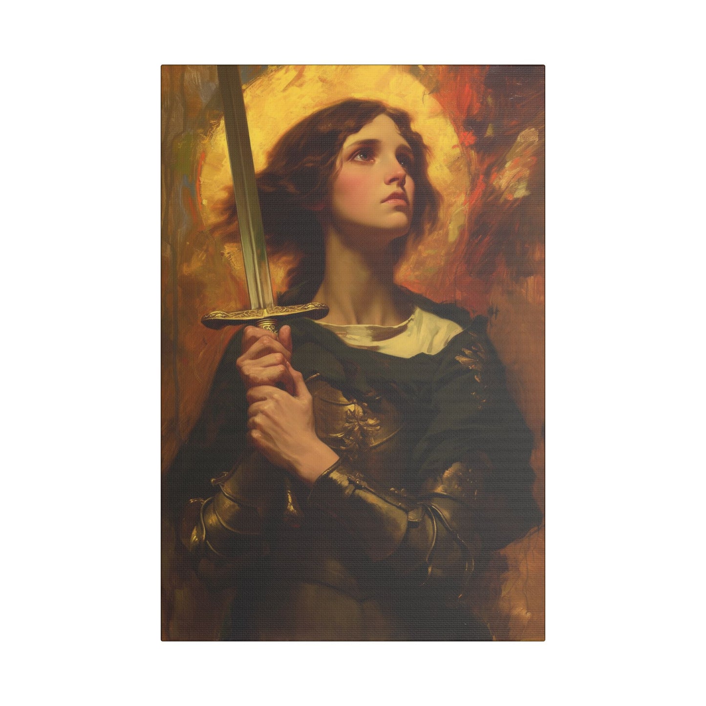 Portrait of Saint Joan of Arc - Museum Wrapped Canvas - Sanctified Souls Print - Religious Art for your Home